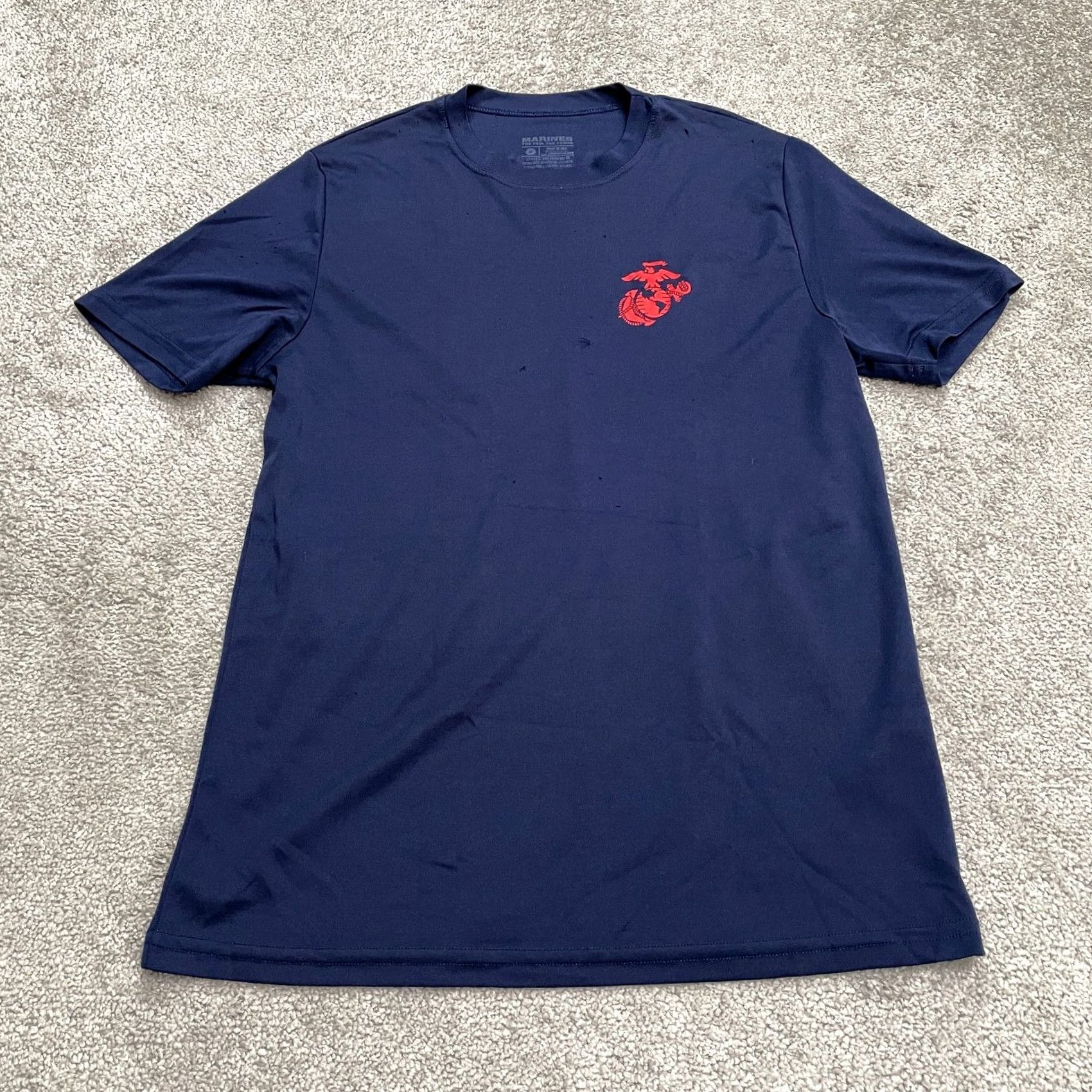 Vintage View Sports Marines Active T-Shirt Womens M Navy Blue Crew Neck Graphic Short Sleeve Shirt Mens? Size M / US 6-8 / IT 42-44 - 2 Thumbnail