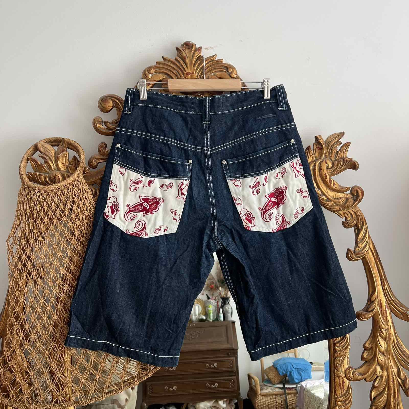 Karl Kani 90s Vintage Karl Kani denim shorts baggy pants Sz 32 Size US 32 / EU 48 - 1 Thumbnail