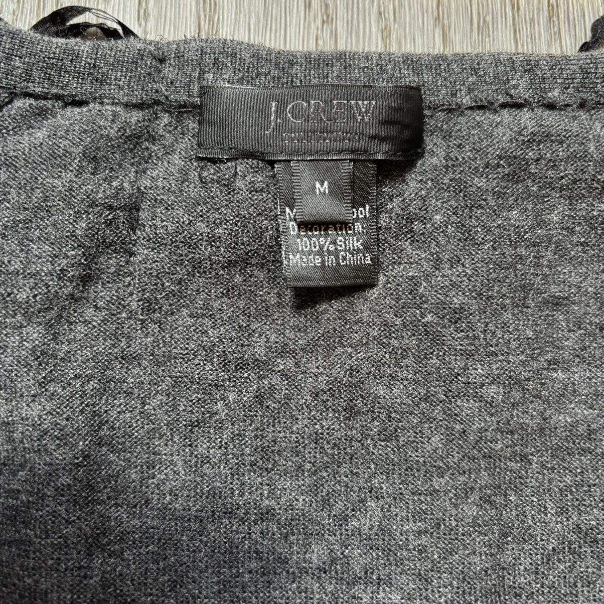 J.Crew J Crew Womens Medium Gray Silk Merino Wool Sequined Cardigan Size M / US 6-8 / IT 42-44 - 3 Thumbnail
