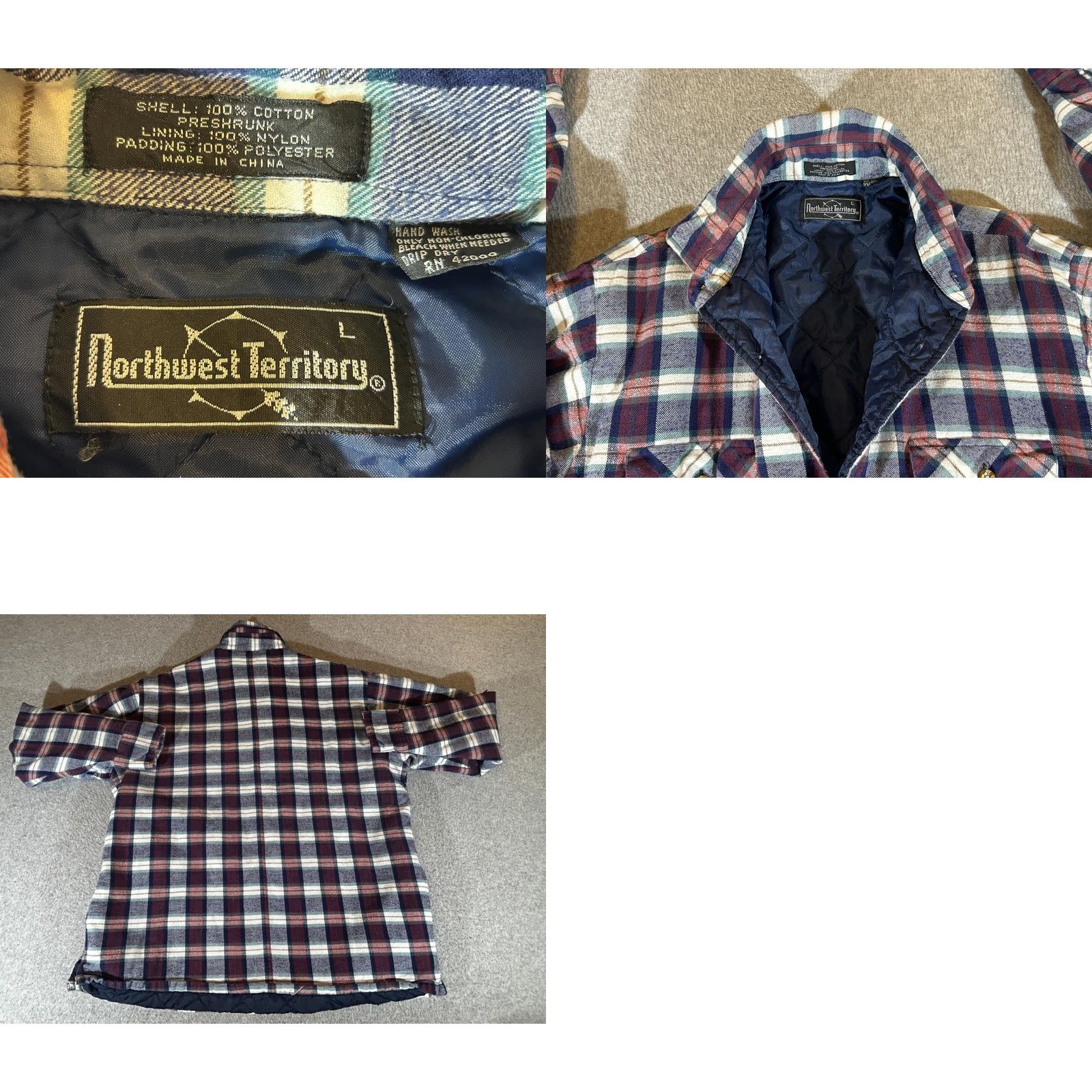Vintage VINTAGE Northwest Territory Jacket Mens Large Flannel Quilted Lined Shacket Shirt Workwear Outdoor Size US L / EU 52-54 / 3 - 8 Thumbnail
