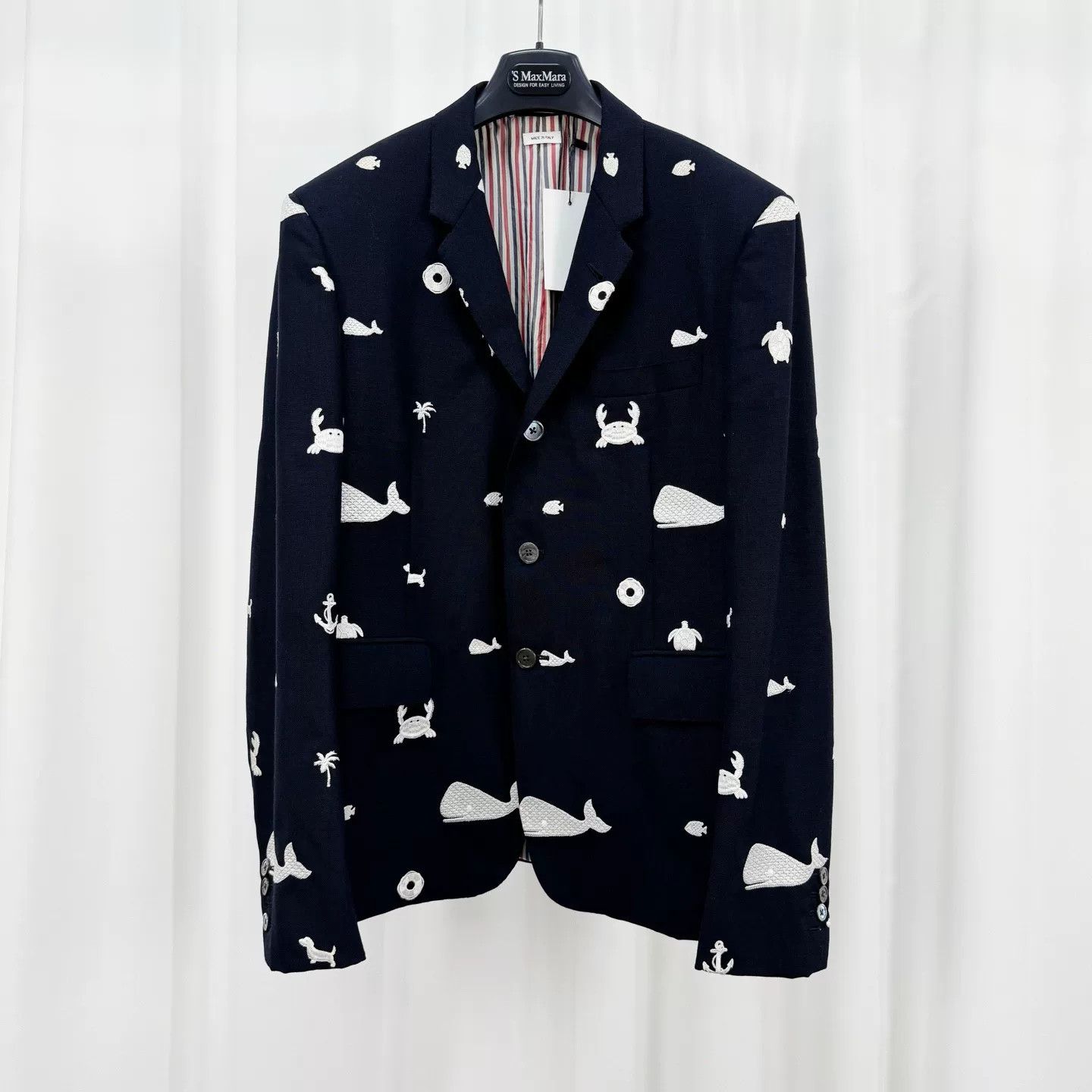 Thom Browne Whale Turtle Embroidered Suit Jacket Size US M / EU 48-50 / 2 - 1 Thumbnail