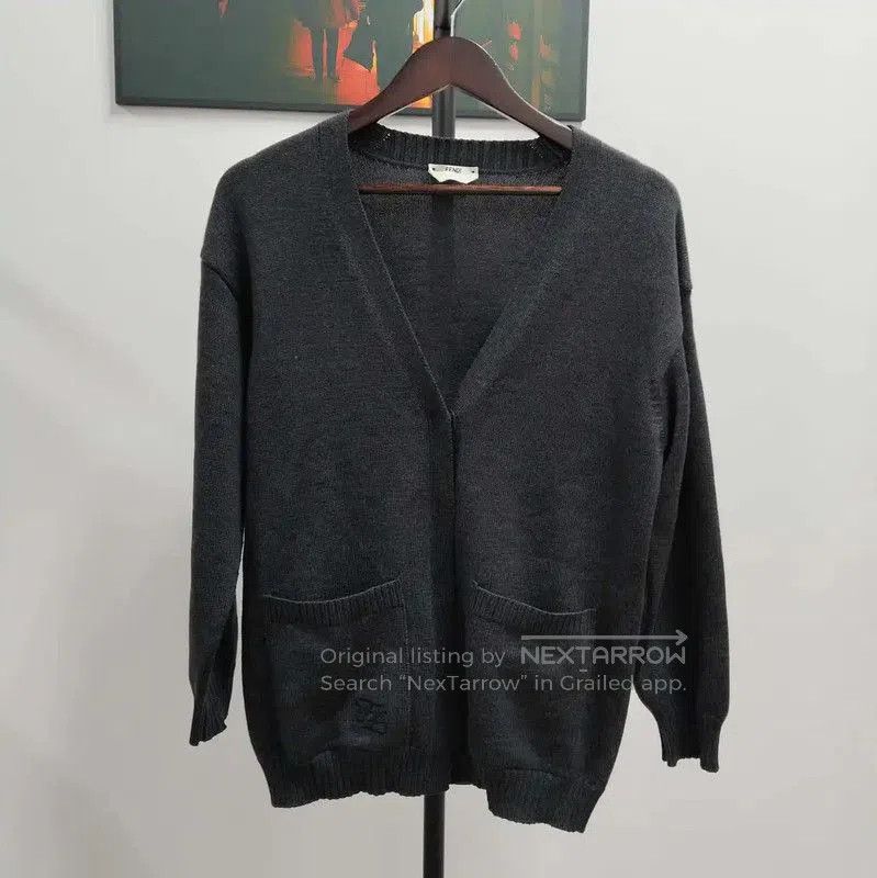 Fendi Fendi Women's Gray Wool Long Sleeve Cardigan . Size M / US 6-8 / IT 42-44 - 1 Thumbnail