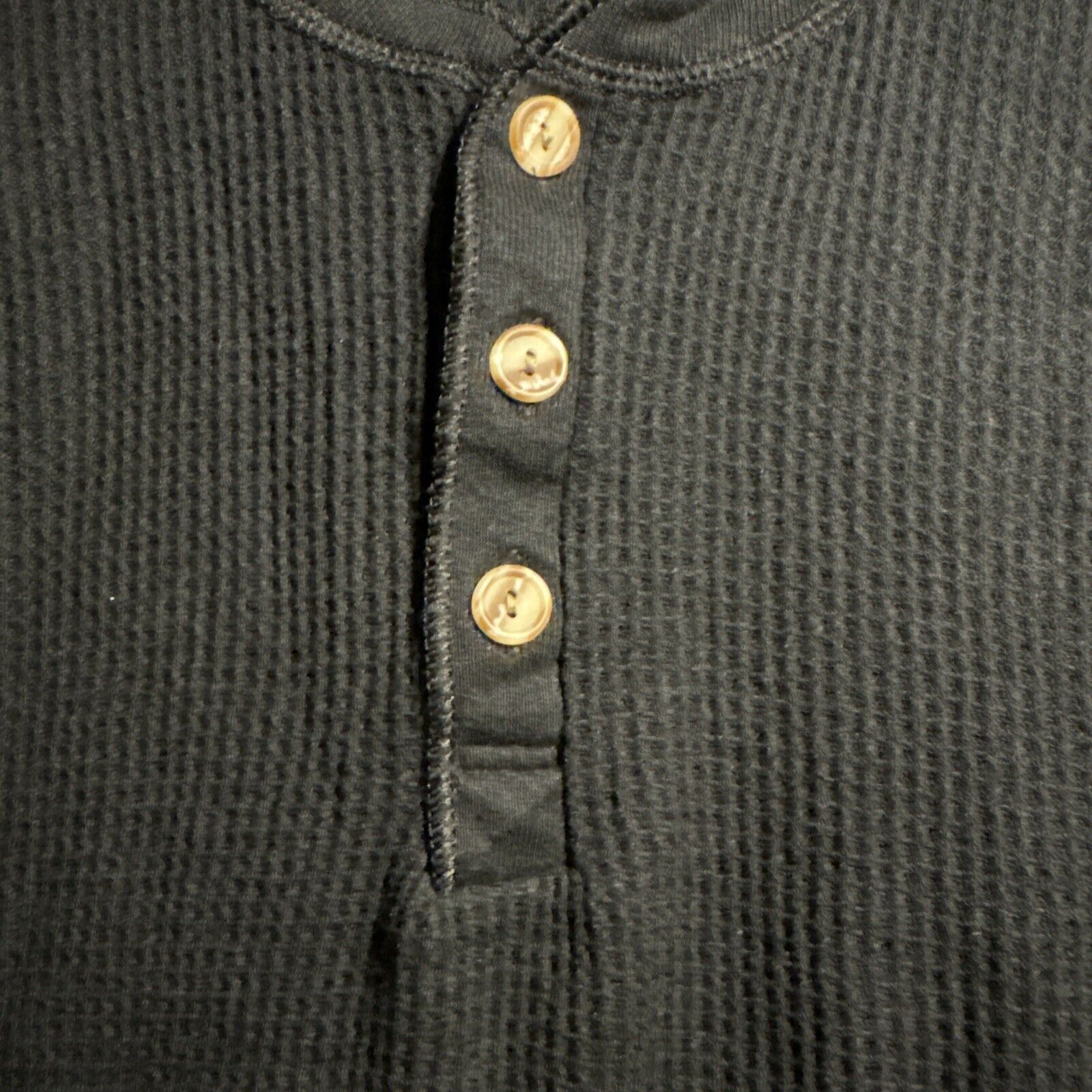 Other Morgan Workwear Waffle Knit Henley T Shirt Large Black Size L / US 10 / IT 46 - 4 Thumbnail