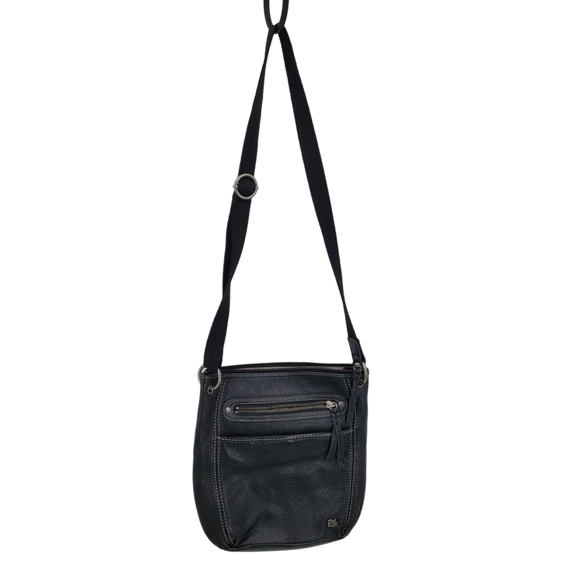 The Sak The Sak Black Genuine Pebble Leather Adjustable Crossbody Ba Size ONE SIZE - 1 Thumbnail