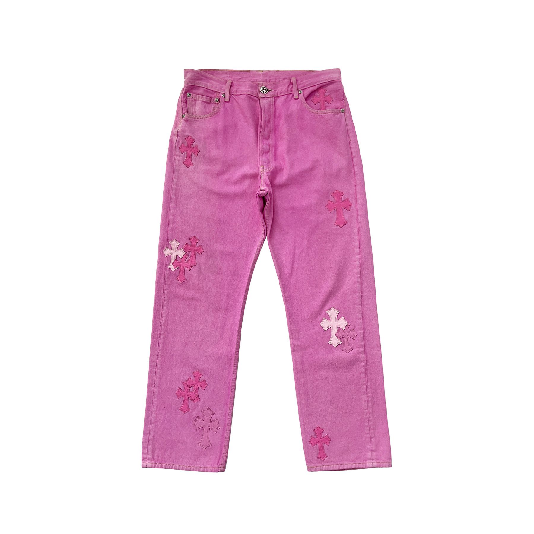 Chrome Hearts Chrome Hearts Levi's 501 Sex Records Pink Cross Patch Jeans Size 33" - 1 Thumbnail