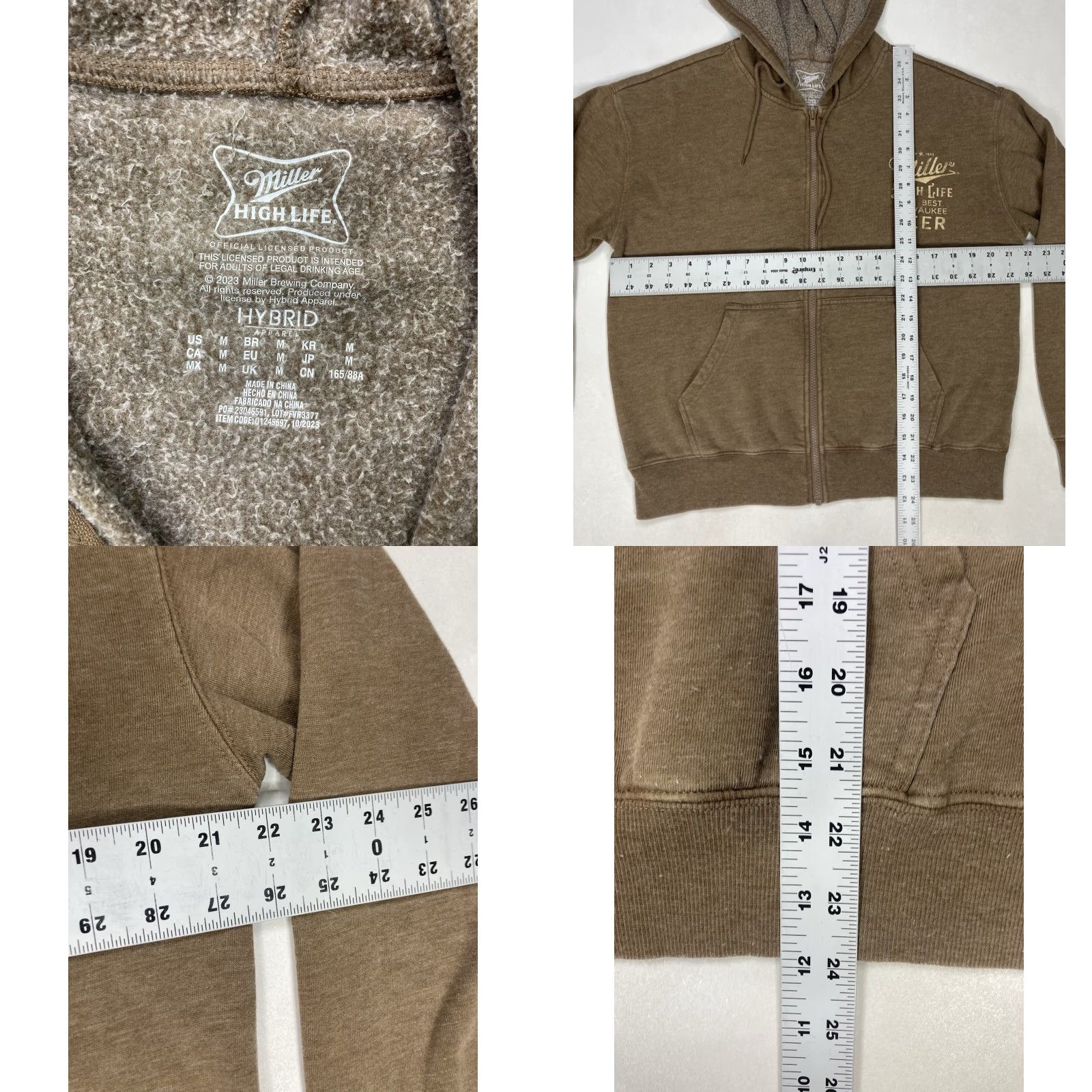 Vintage VINTAGE Miller High Life Beer Full Zip Hoodie Women Medium Brown Size M / US 6-8 / IT 42-44 - 8 Thumbnail