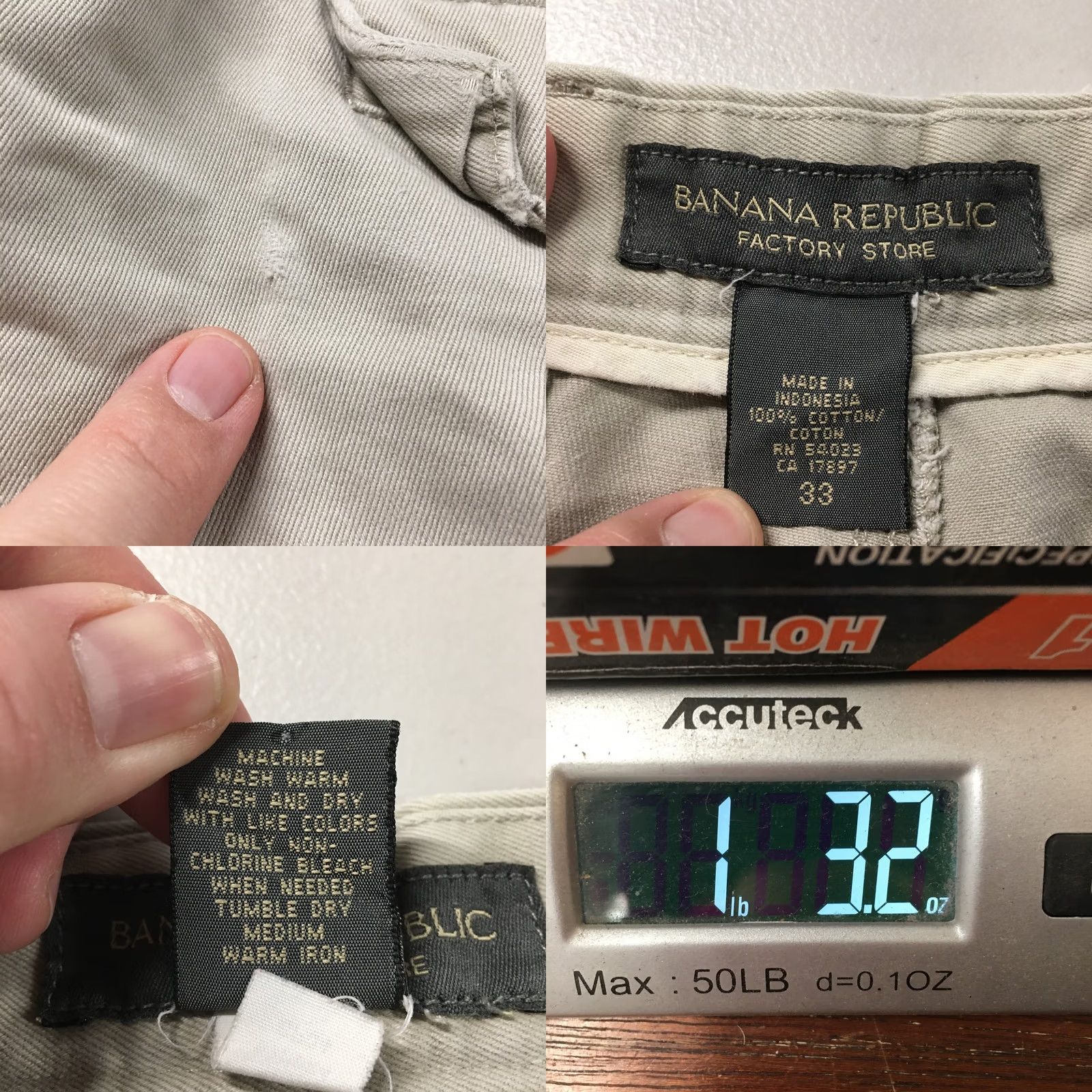 Banana Republic Banana Republic Cargo Short Mens 33 Beige Cotton Mid Rise Flat Front Zip Fly Mens Regular? Size US 33 - 11 Thumbnail
