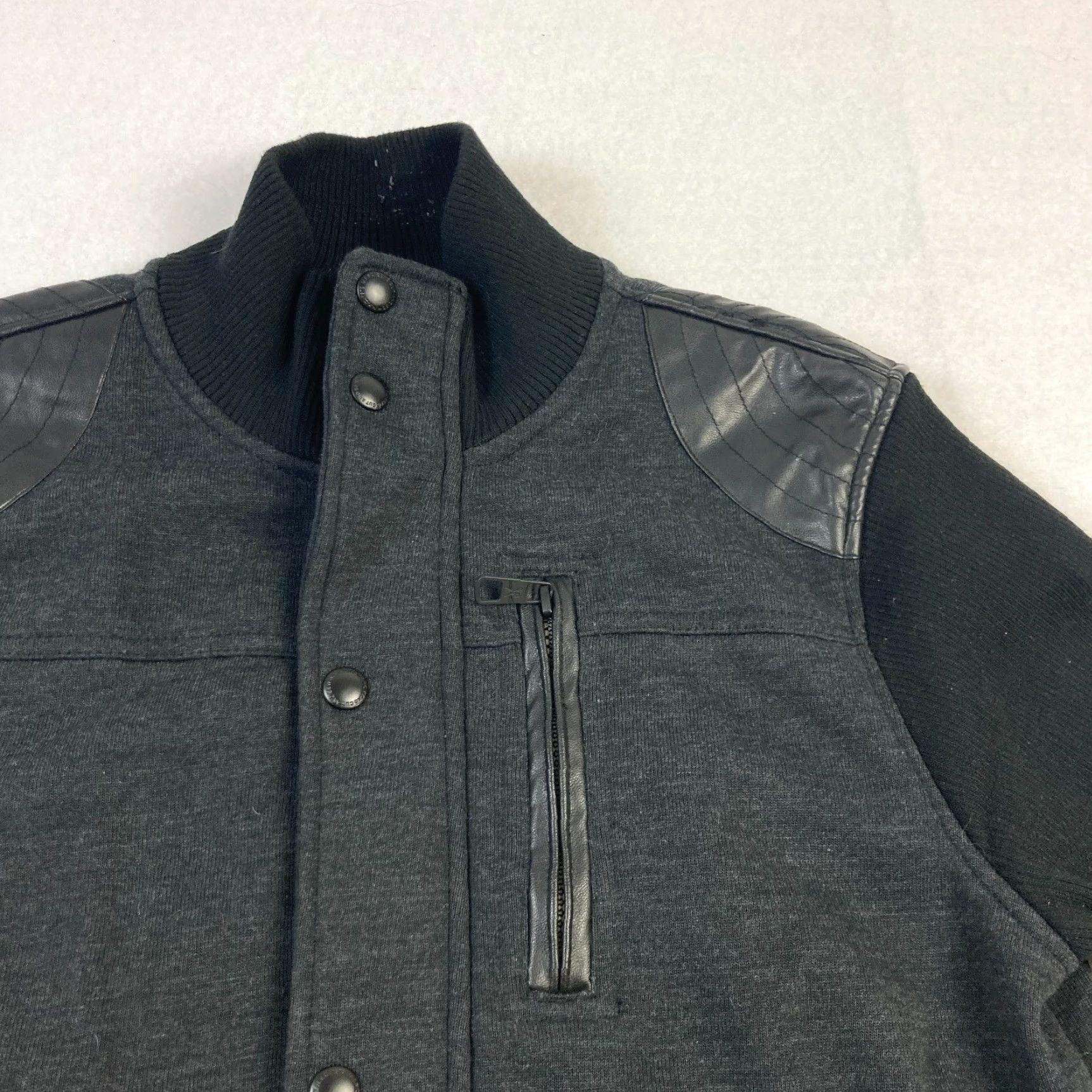 Marcs Marc Ecko Jacket Mens Medium Black Full Zip Knit Bomber Zip Pocket Regular Fit Size US M / EU 48-50 / 2 - 4 Thumbnail