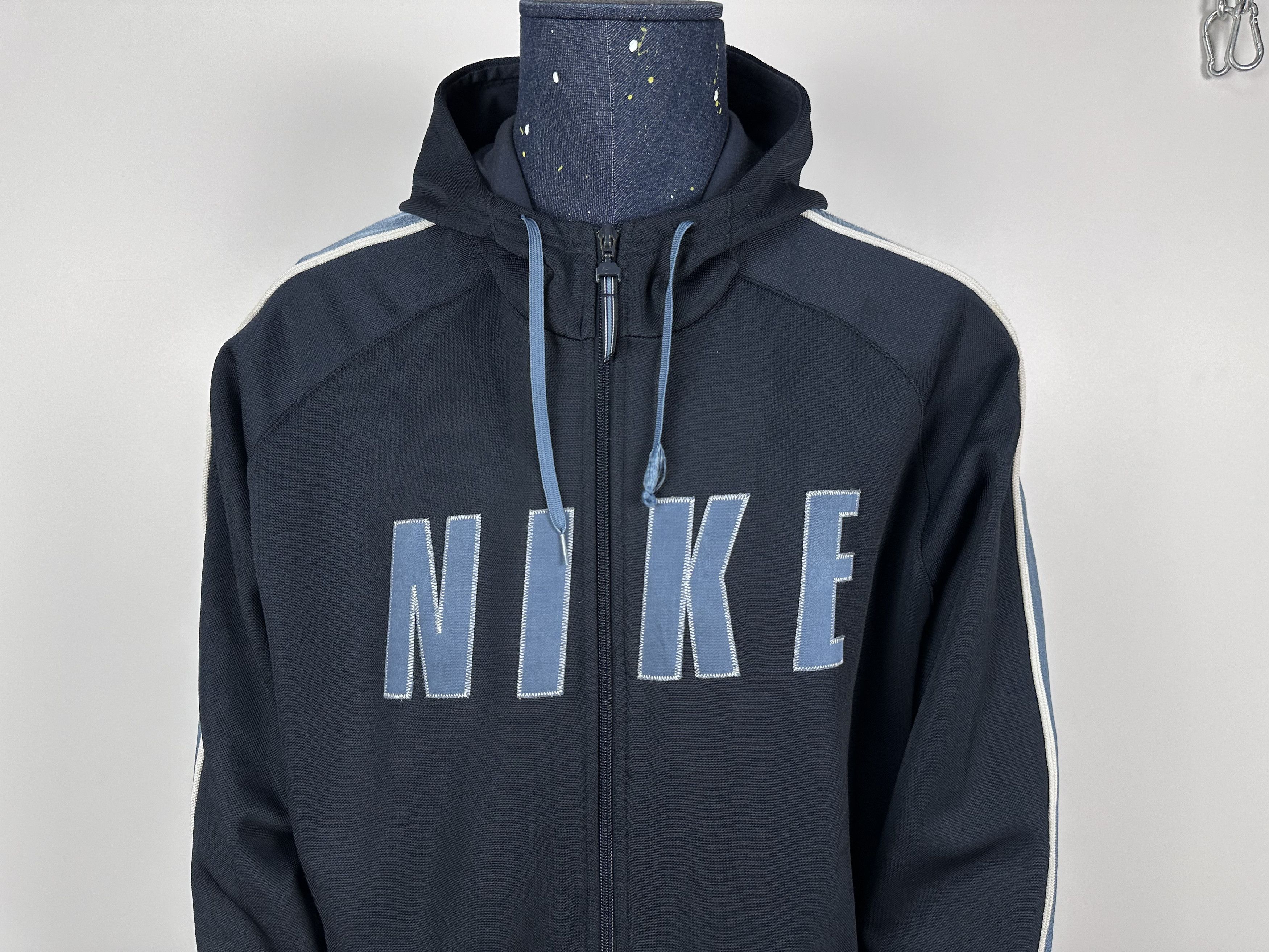 Nike × Vintage Nike Vintage Zip Hoodie Big Logo Blue 90s Mens Size XL Size US XL / EU 56 / 4 - 3 Thumbnail