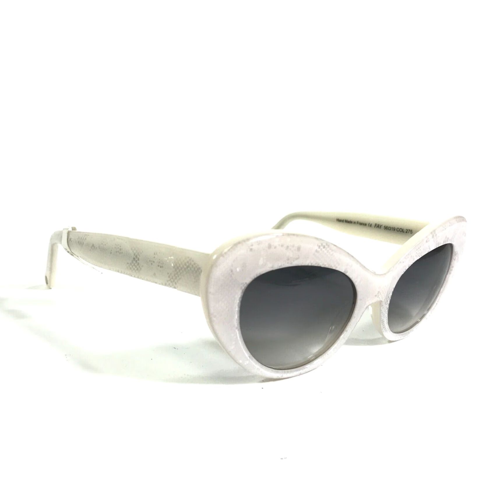 VINTAGE Morgenthal Frederics Cat Eye Sunglasses Women Adult Medium White Oversized Blue Gradient Lenses 90s