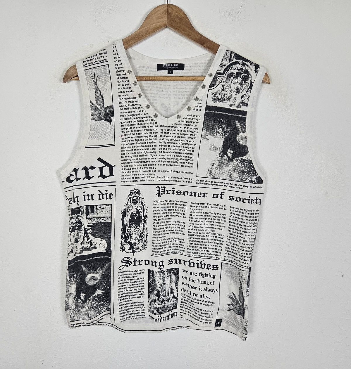 In The Attic In The Attic news paper tank top shirt Size US S / EU 44-46 / 1 - 3 Thumbnail
