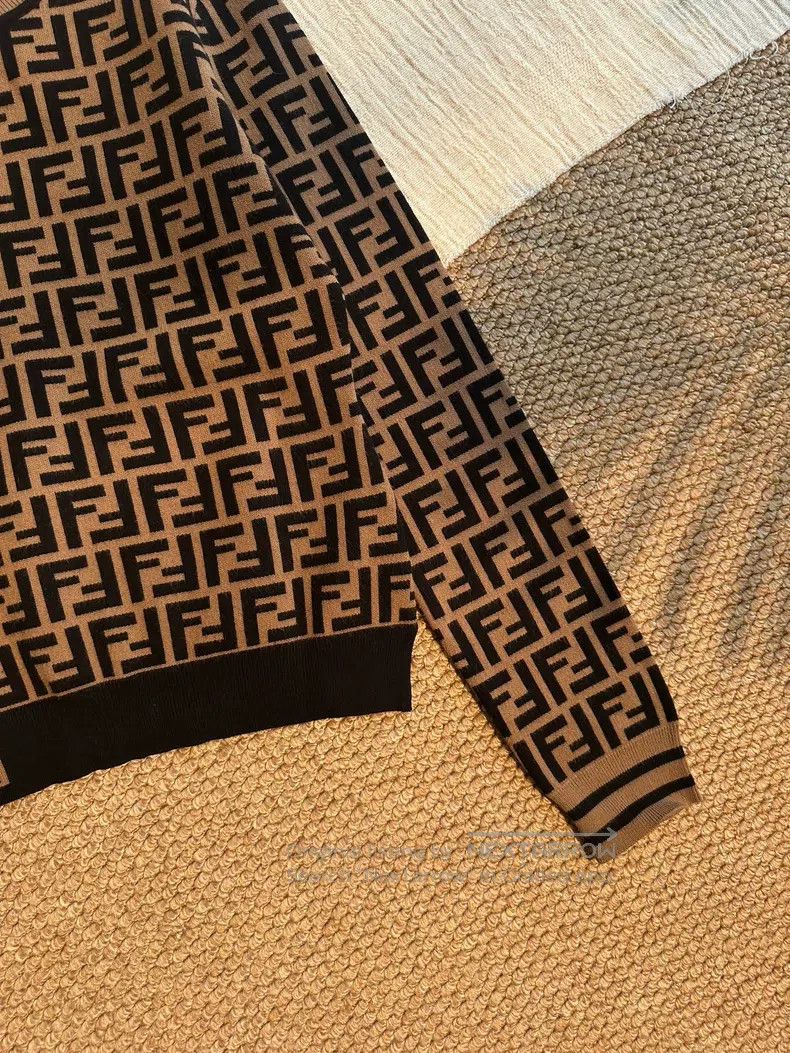 Fendi Fendi FF Monogram Printed Logo Knit Long Sleeve Sweater - Size XS / US 0-2 / IT 36-38 - 3 Thumbnail