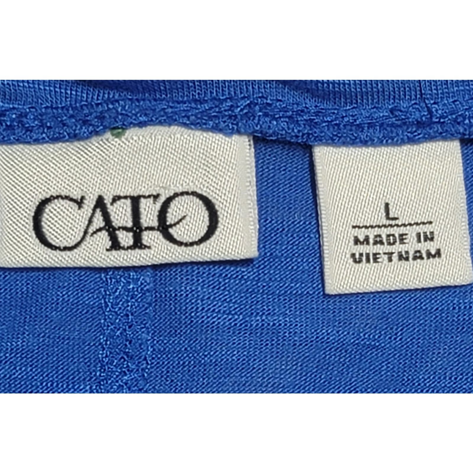 Other Cato Blue Round Neck Dolman 3/4 Sleeves Top Large Size L / US 10 / IT 46 - 4 Thumbnail