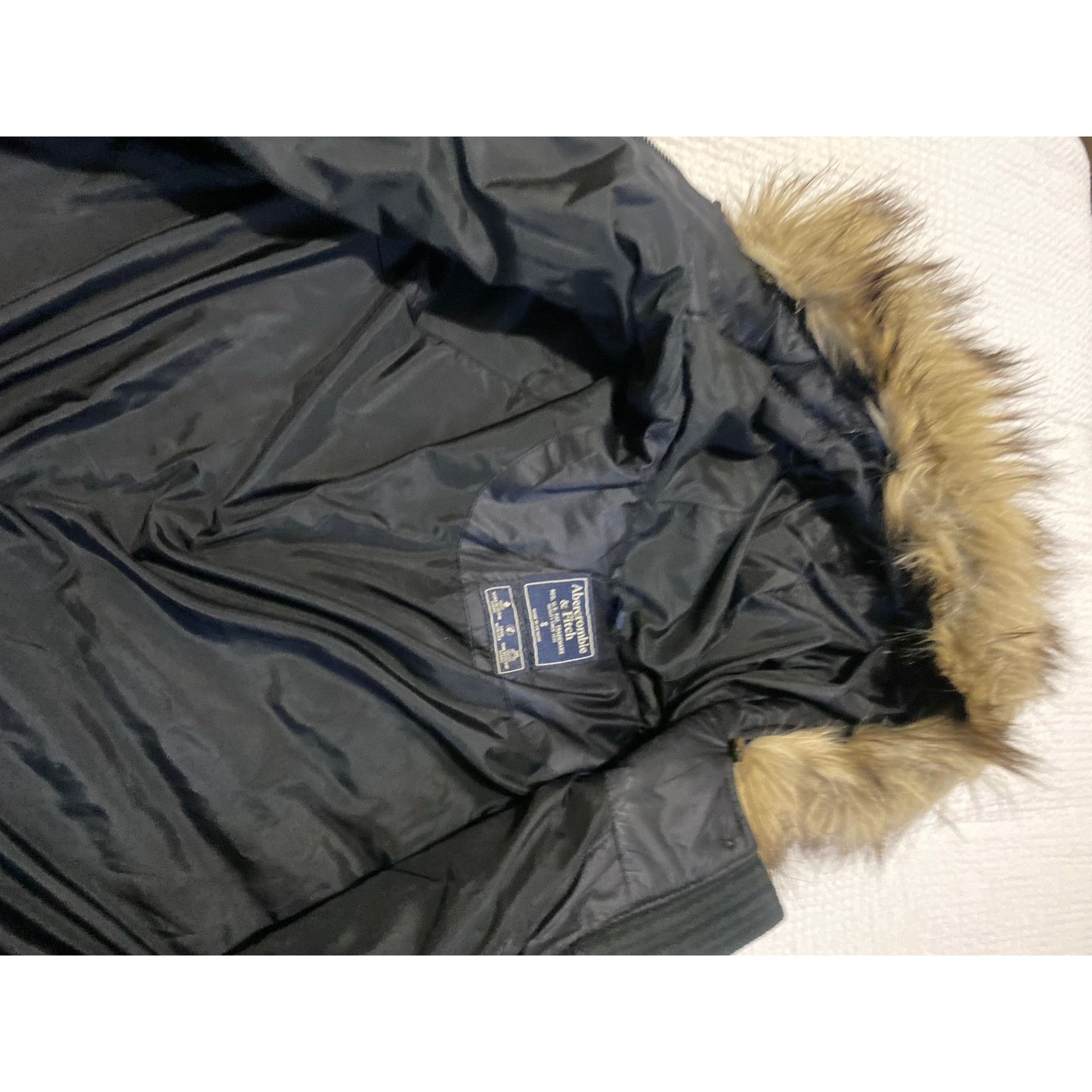 Abercrombie & Fitch ABERCROMBIE & FITCH Women black Parka Trim Fur Fleece Lined Size S / US 4 / IT 40 - 6 Thumbnail