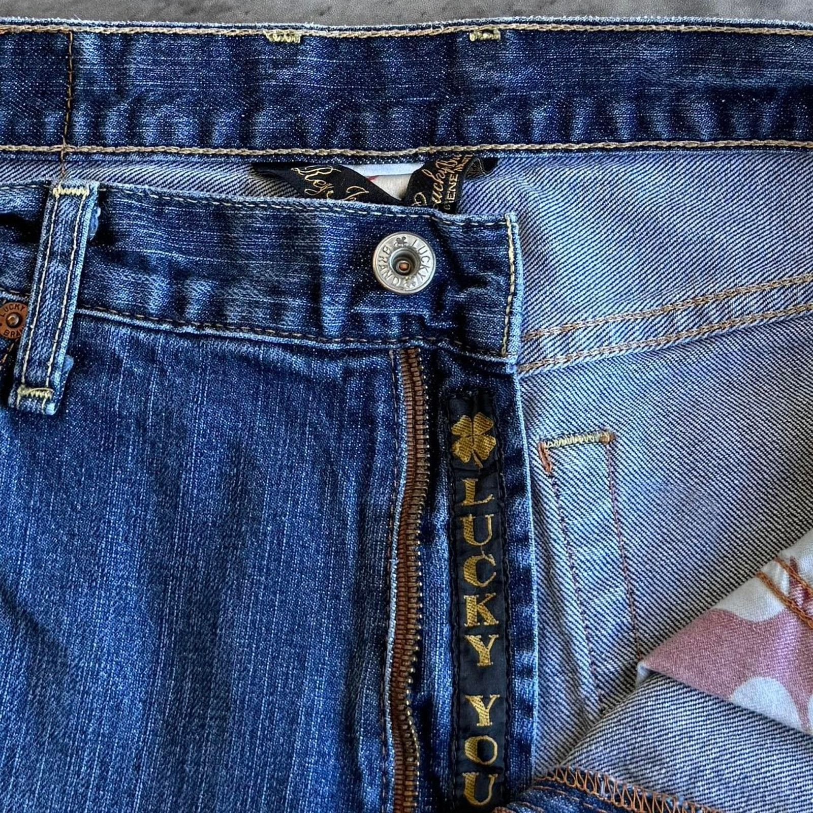 Japanese Brand × Lucky Brand Lucky Brand Embroidered Grunge Opium Denim Jeans Size US 34 / EU 50 - 5 Thumbnail