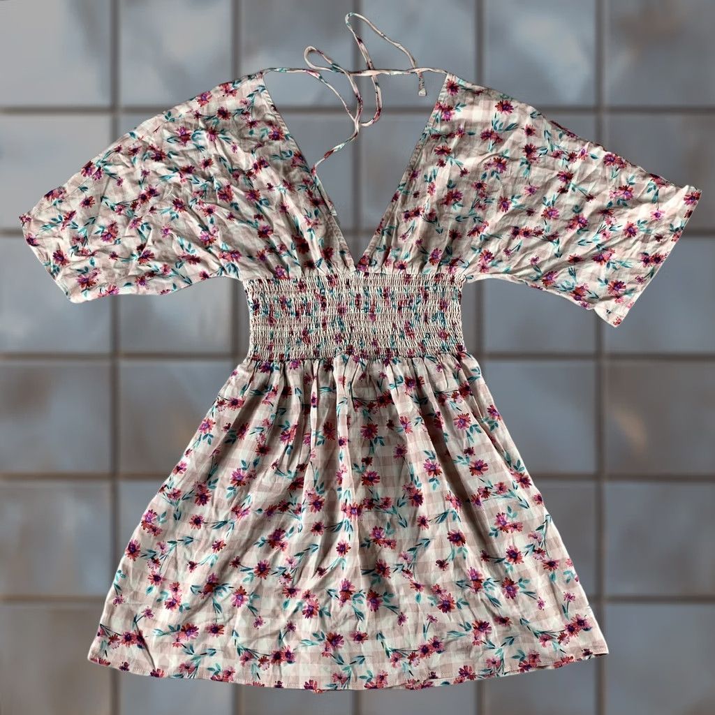 Vintage LOVERS + FRIEND BLOUSE WOMENS Pink V-Neck Short Sleeve DAISY FLORAL XS Size XS / US 0-2 / IT 36-38 - 1 Thumbnail