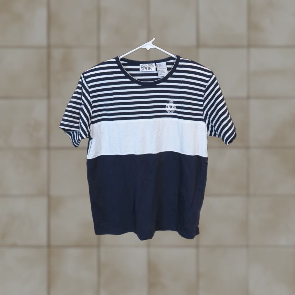 Vintage VINTAGE Jaclyn Smith Shirt Sports size M white Striped sailing 1990s Casual Womens Size M / US 6-8 / IT 42-44 - 1 Thumbnail