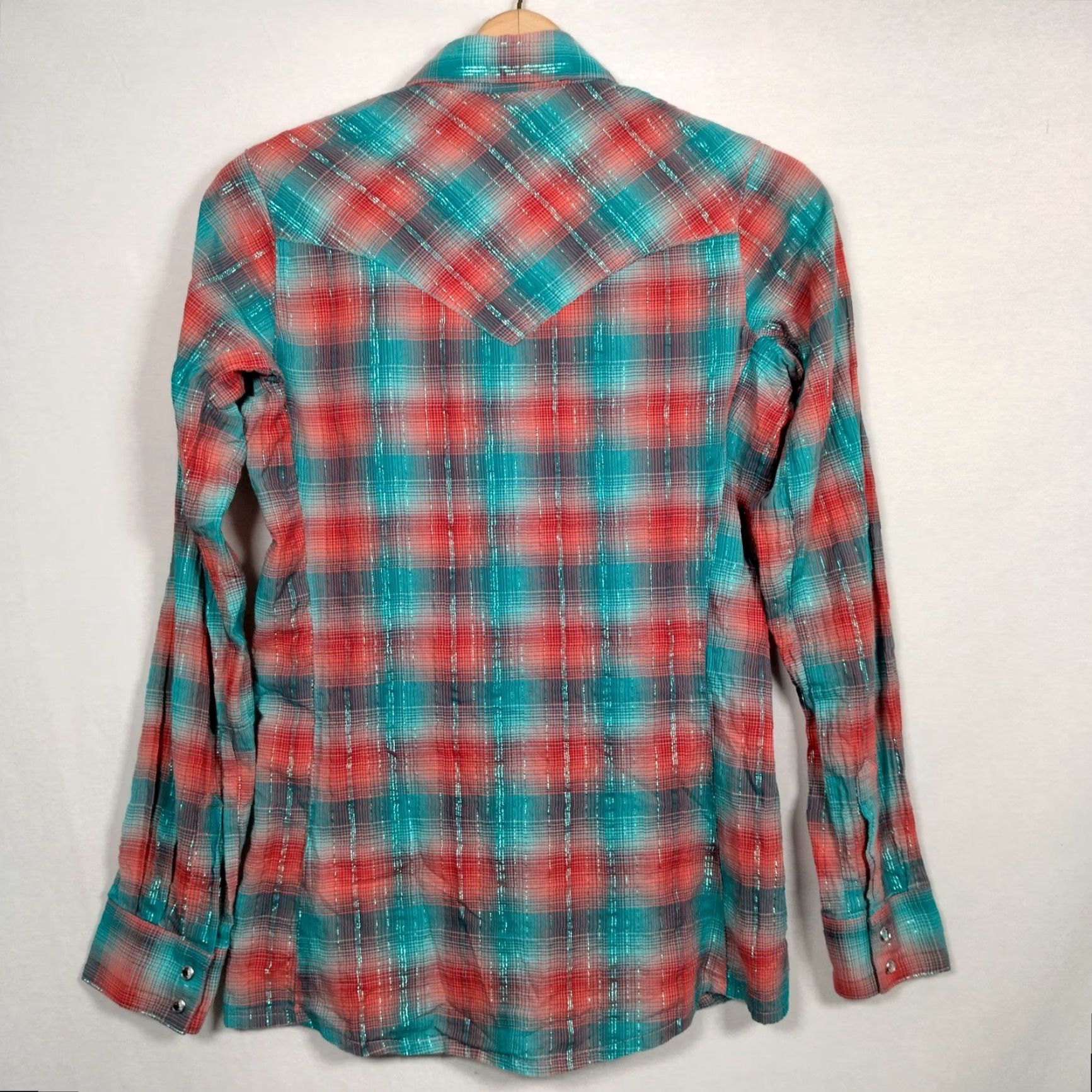Wrangler VINTAGE Wrangler Women's Western Shirt XS Long Sleeve Plaid Rhinestone Snap Cowgirl Rodeo Rodeo Western Style Size XS / US 0-2 / IT 36-38 - 3 Thumbnail