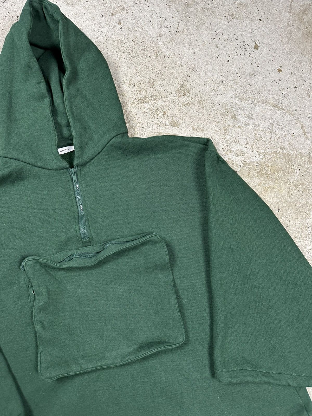 Japanese Brand Vintage Y2K Bootle Green Boxy Fit Blank Front Pocket Hoodie Size US L / EU 52-54 / 3 - 6 Thumbnail