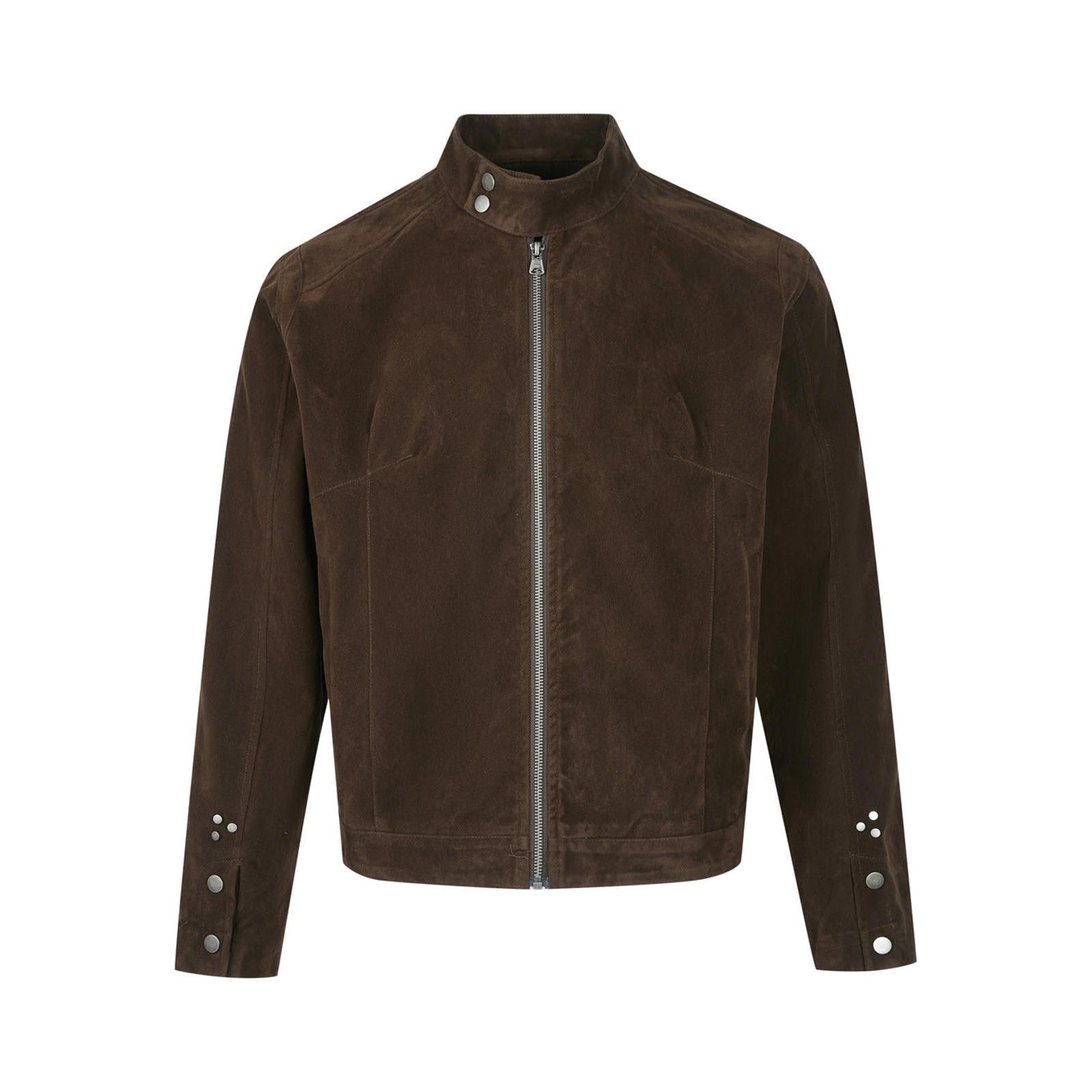 Other Brown Suede Bomber Jacket, Casual Men's Outerwear Size US M / EU 48-50 / 2 - 5 Thumbnail
