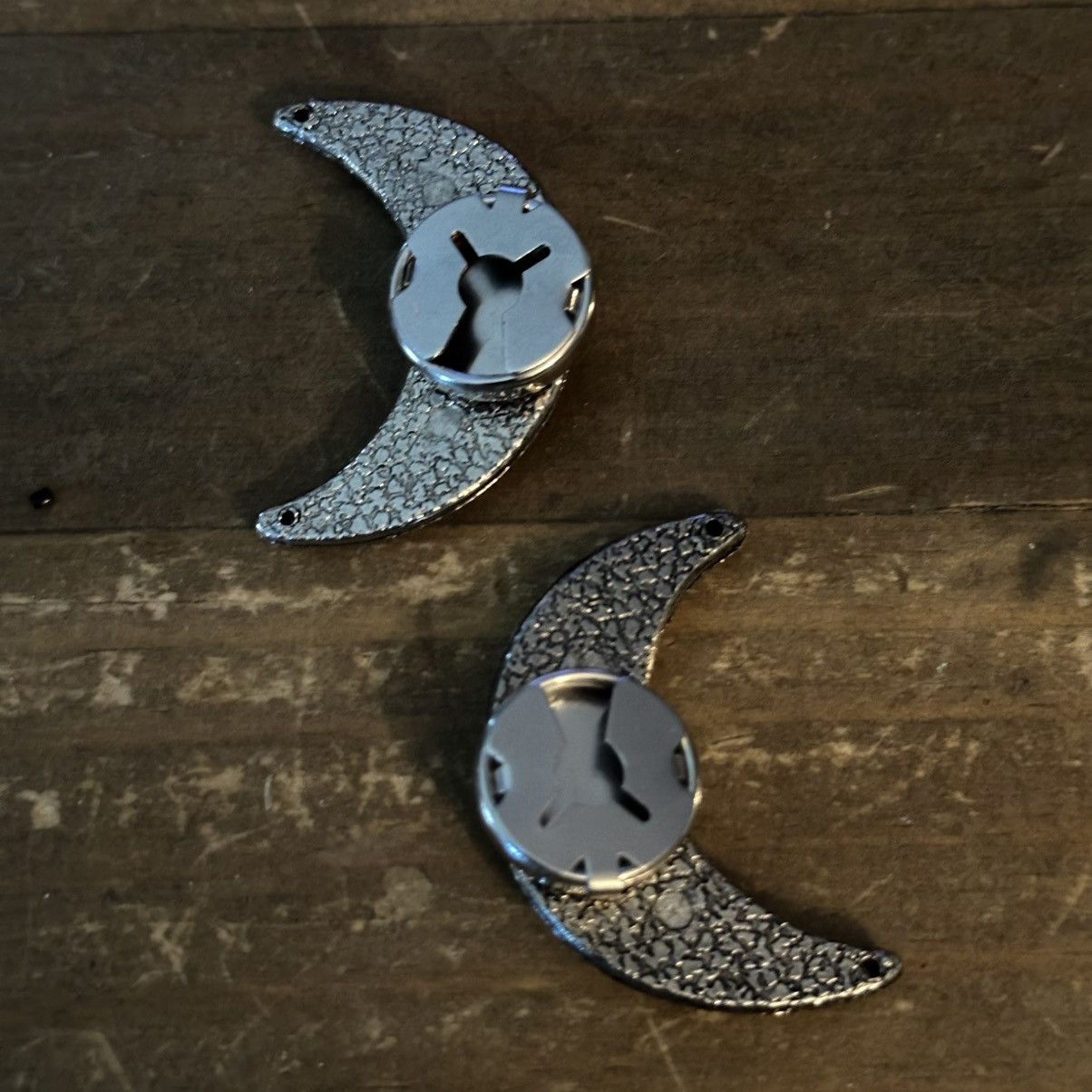 Vintage Vintage silver tone embellished crescent moon button covers Size ONE SIZE - 4 Thumbnail