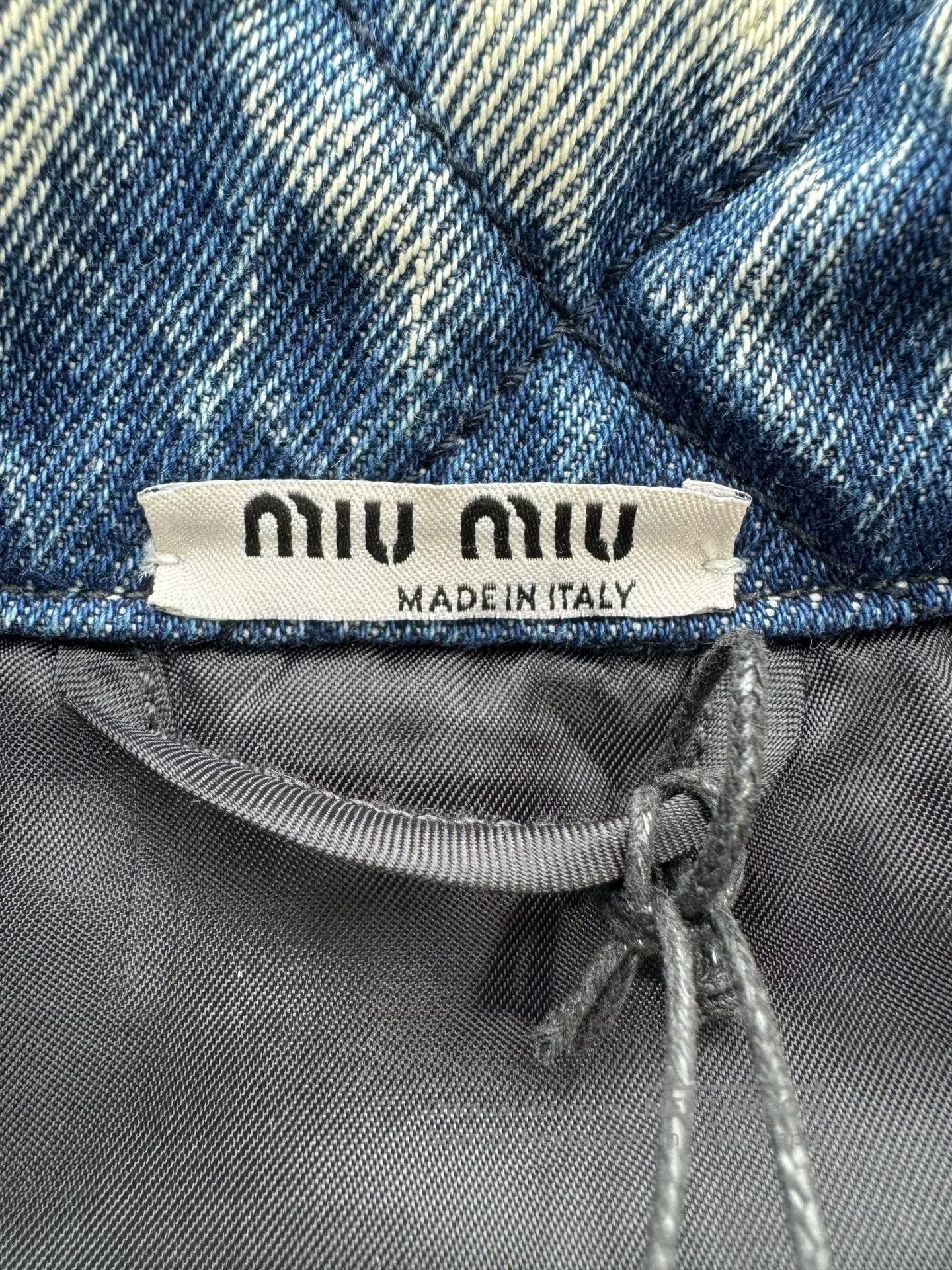Miu Miu Miu Miu Washed Distressed Denim Padded Jacket| Size M / US 6-8 / IT 42-44 - 3 Thumbnail