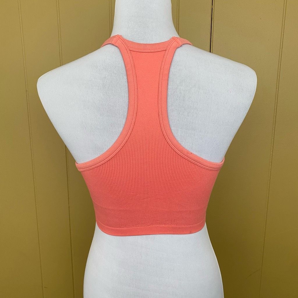Other Women S ribbed racerback sports bra w/removable pads coral c Size S / US 4 / IT 40 - 7 Thumbnail