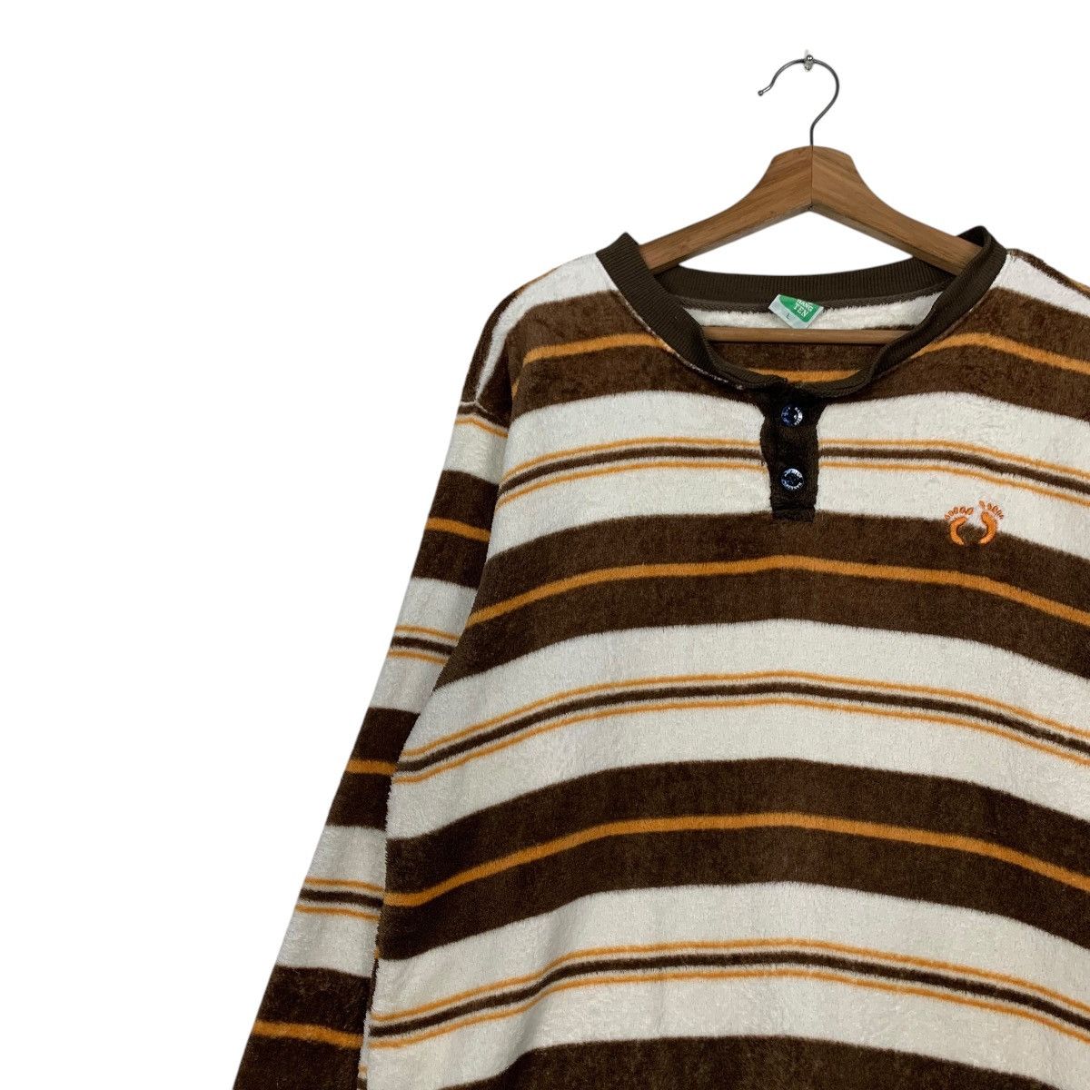 Hang Ten HANG TEN Small Logo Striped Fleece Sweatshirts #2272-C100 Size US L / EU 52-54 / 3 - 3 Thumbnail