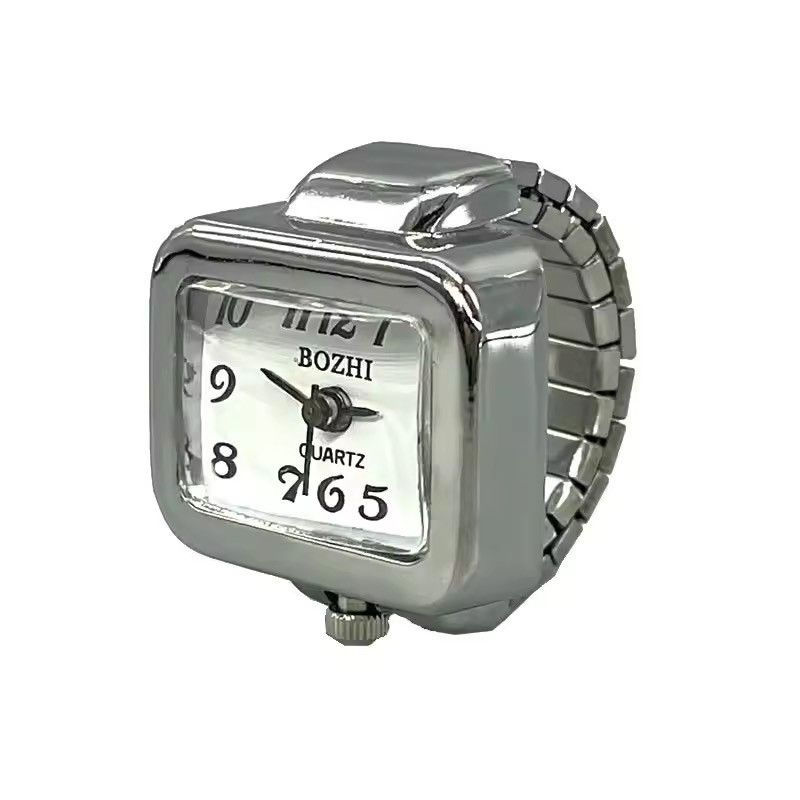 Jewelry SQUARE Watch Ring - Cyberpunk Quartz Finger Clock Size ONE SIZE - 4 Thumbnail