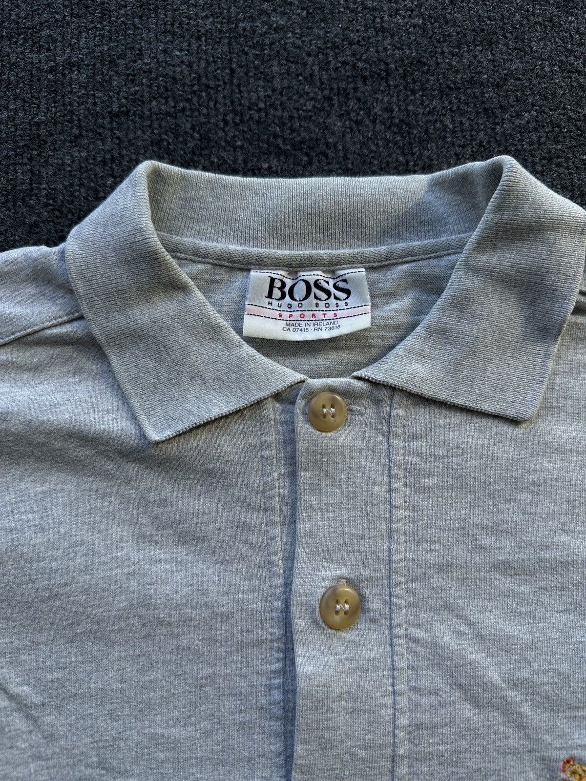 Hugo Boss 🚨 HUGO BOSS VINTAGE GRAY LONGSLEEVE POLO LUXURY RUGBY Size US M / EU 48-50 / 2 - 9 Thumbnail