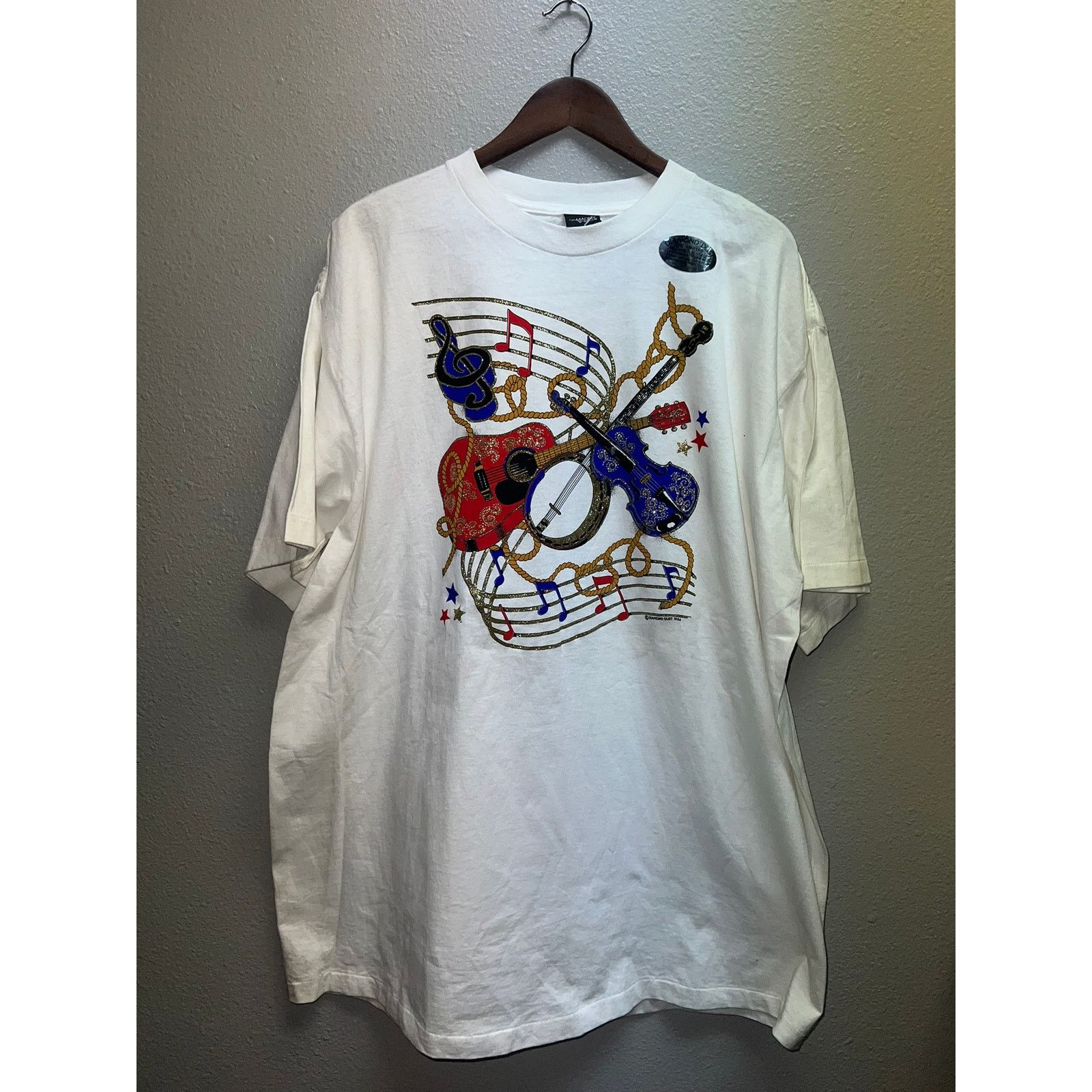 Vintage Vintage Diamond Dust Shirt Guitar Musical Notes Music Tee 2X Size US XXL / EU 58 / 5 - 1 Thumbnail