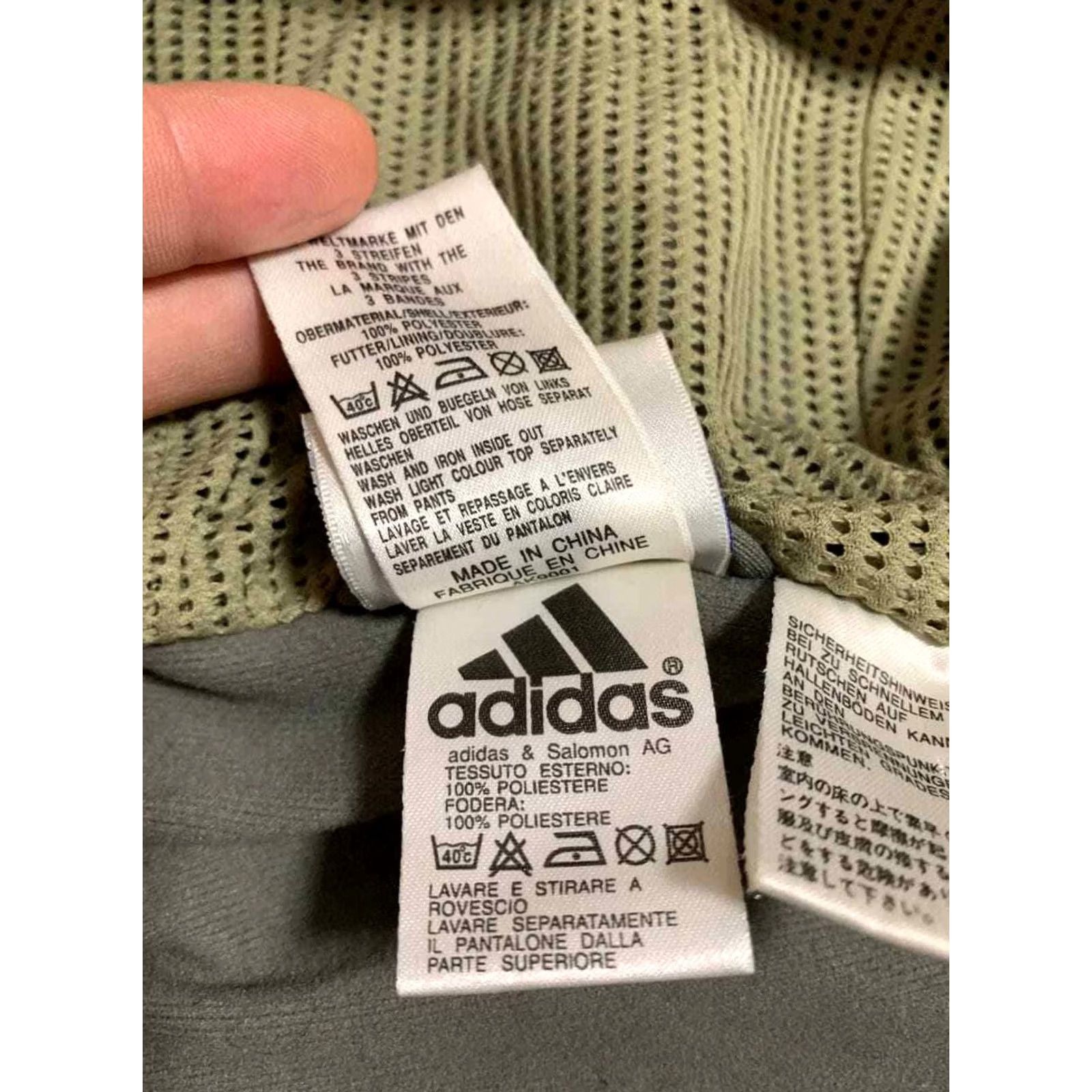 Adidas VINTAGE adidas Hooded Jacket Track Top Big Logo Men L Olive 100% Polyester Full Zip Jacket Tracks Mens Size US L / EU 52-54 / 3 - 6 Thumbnail