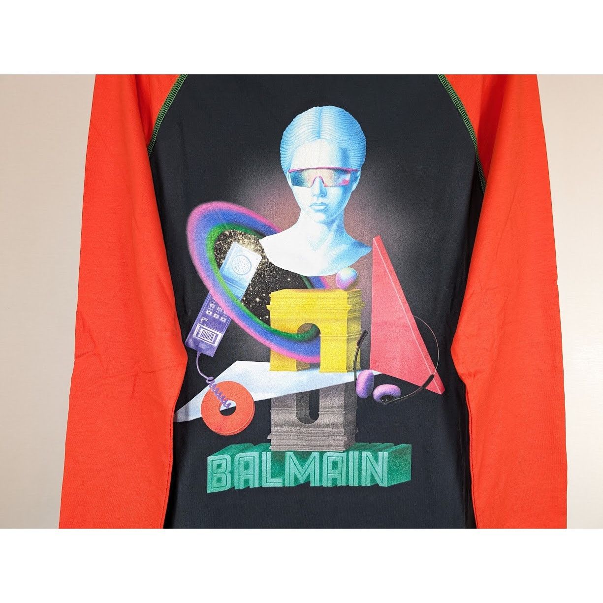 Balmain o1rshd1 Q:2 / Space Long Sleeve T-Shirt in Red M Size US M / EU 48-50 / 2 - 6 Thumbnail
