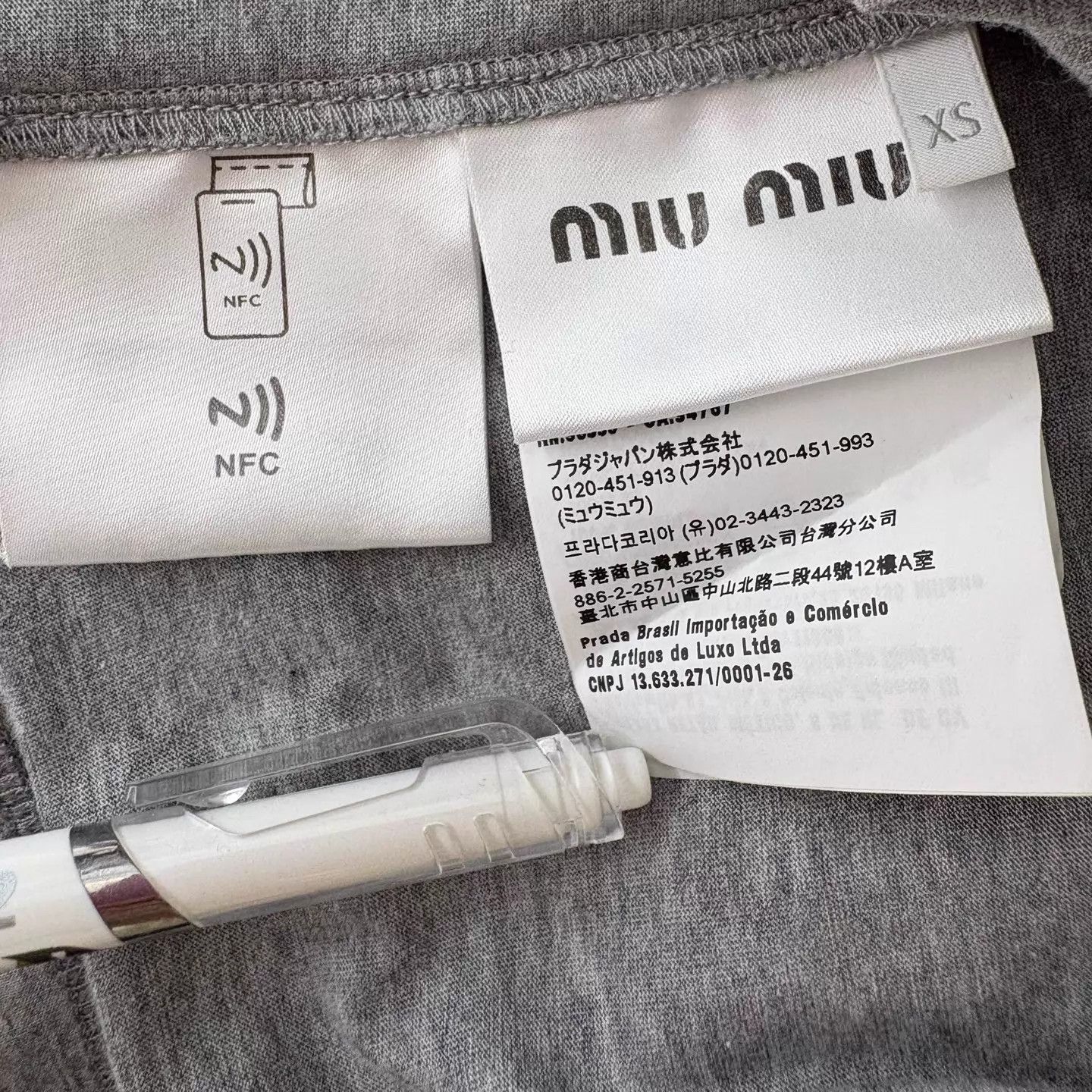 Miu Miu MIU MIU Gray Patch Logo Embroidered LS XS NWT Size US XS / EU 42 / 0 - 4 Thumbnail