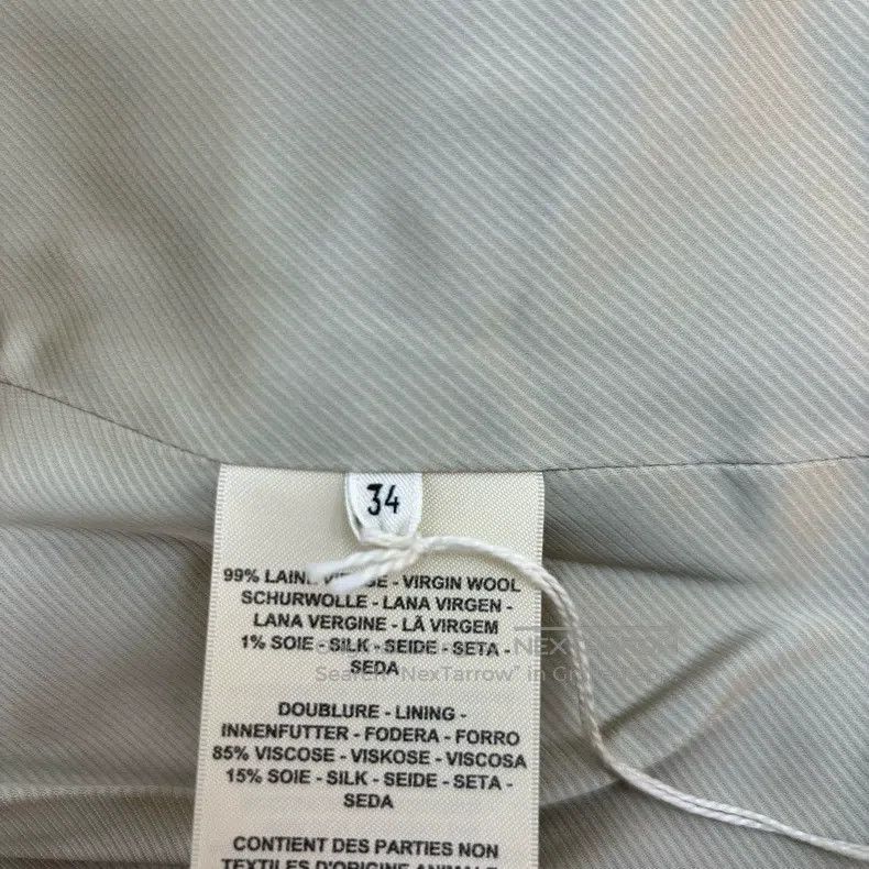 Hermes Beige Geometric Pattern Belted Wool Coat
