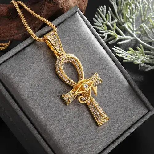 Jewelry Iced Out Egyptian Eye Necklace Size ONE SIZE - 4 Thumbnail