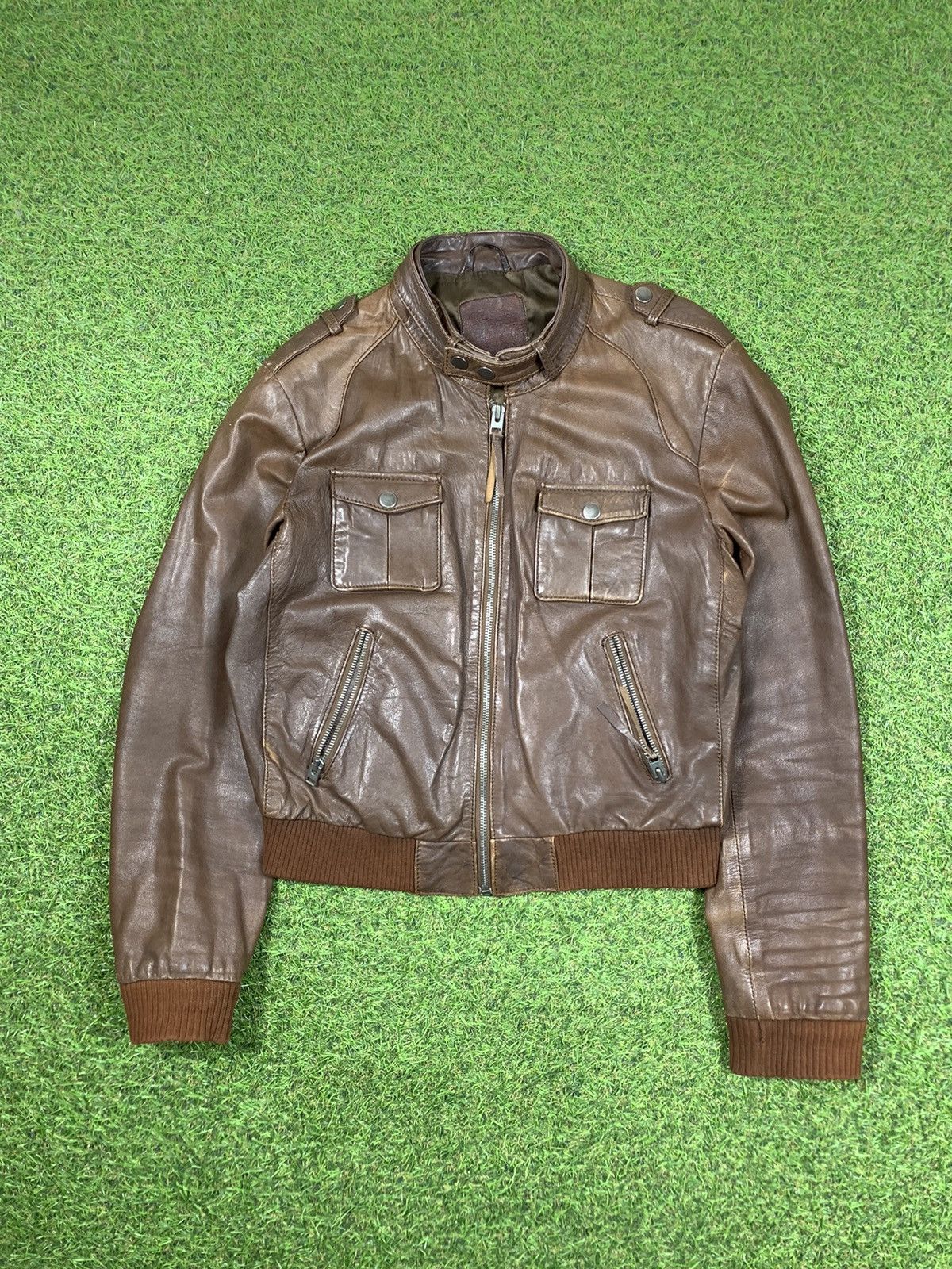 Leather Vintage Leather jacket streetwear y2k style size L Size L / US 10 / IT 46 - 1 Thumbnail