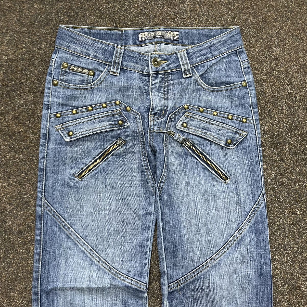 Vintage Vintage Y2K Baggy Flared Jeans 90s Grunge Distressed Logo Size 32" / US 10 / IT 46 - 4 Thumbnail