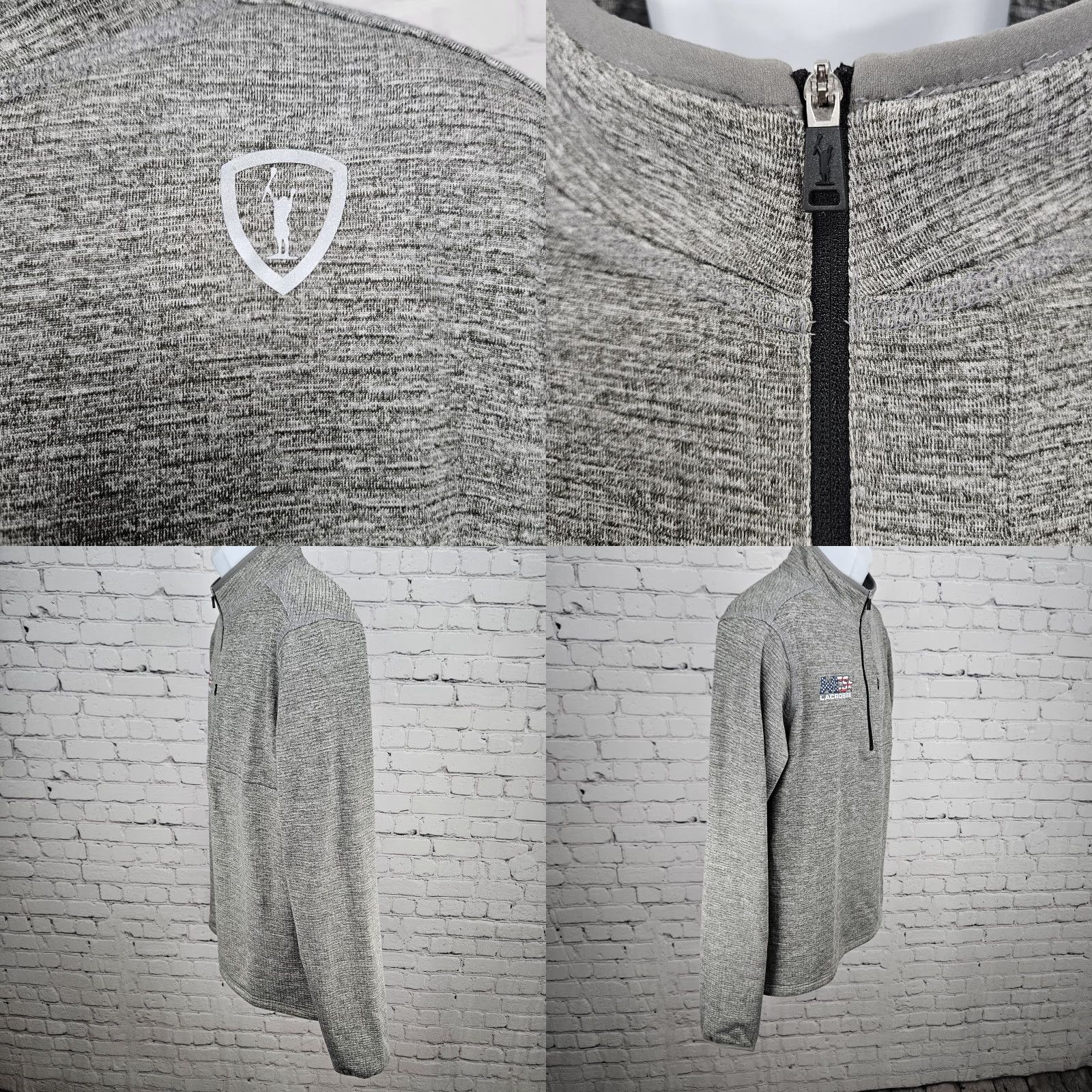 Vintage WCS Adrenaline Lacrosse Grey Front Zip Pocket Thumbholes 1/4 Zip Jacket M Mens Jacket Short Sleeve Zip Pockets Band Collar Solid Polyester Size US M / EU 48-50 / 2 - 9 Thumbnail