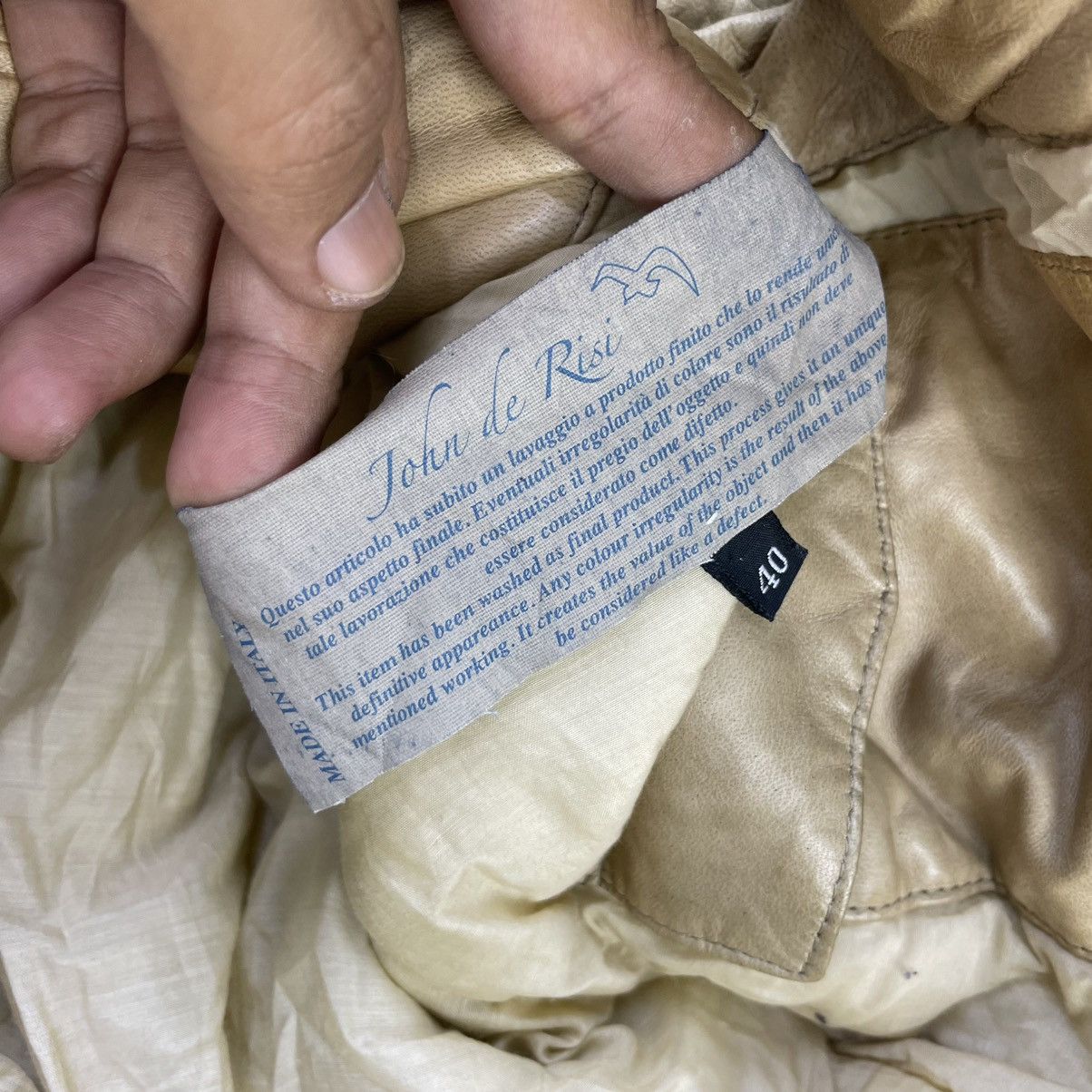 Genuine Leather × Leather Italian Designer John Risi Sheep Skin Leather Jacket Size M / US 6-8 / IT 42-44 - 10 Thumbnail