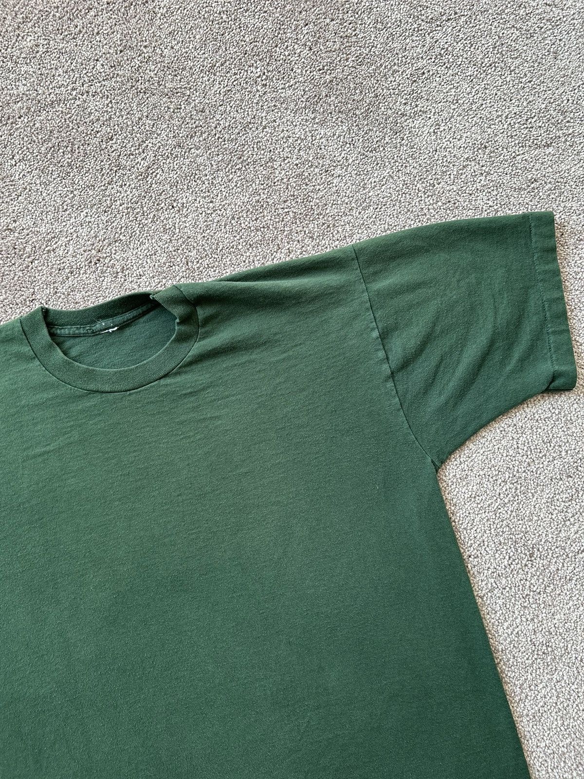 Fruit Of The Loom × Vintage Green 90's Single Stitch Blank Tee Size US L / EU 52-54 / 3 - 3 Thumbnail