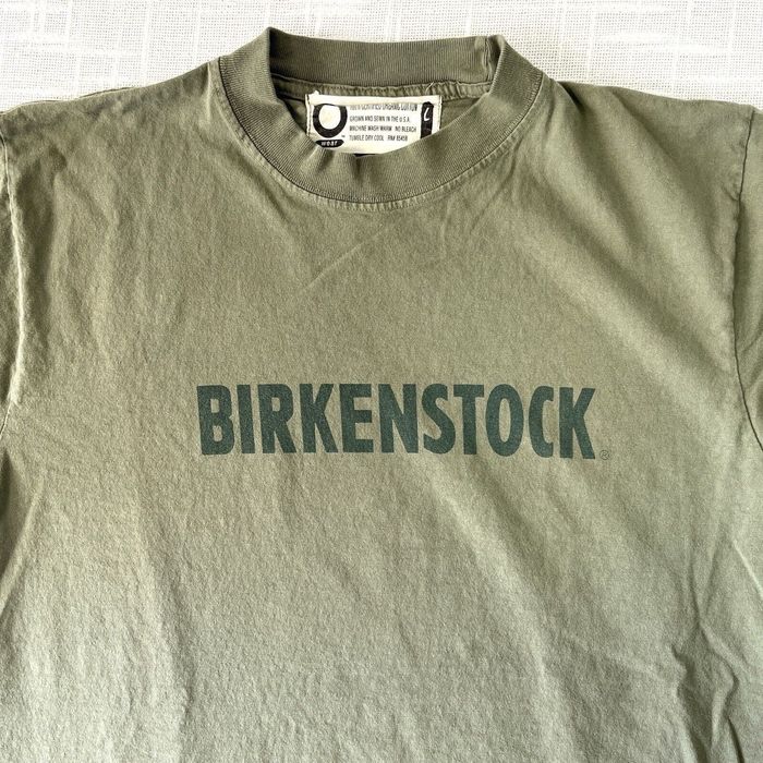 Vintage 90s Birkenstock Spell Out Promo T Shirt Slim L USA Organic