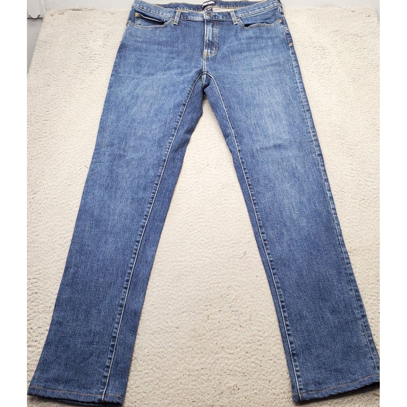 Lands' End VINTAGE Lands' End Jeans Men 38 Navy Denim Slim Fit Coupe Ajusté Straight Fit Jeans Mens 38 Navy Denim Slim Fit Straight Fit Size US 38 / EU 54 - 2 Thumbnail