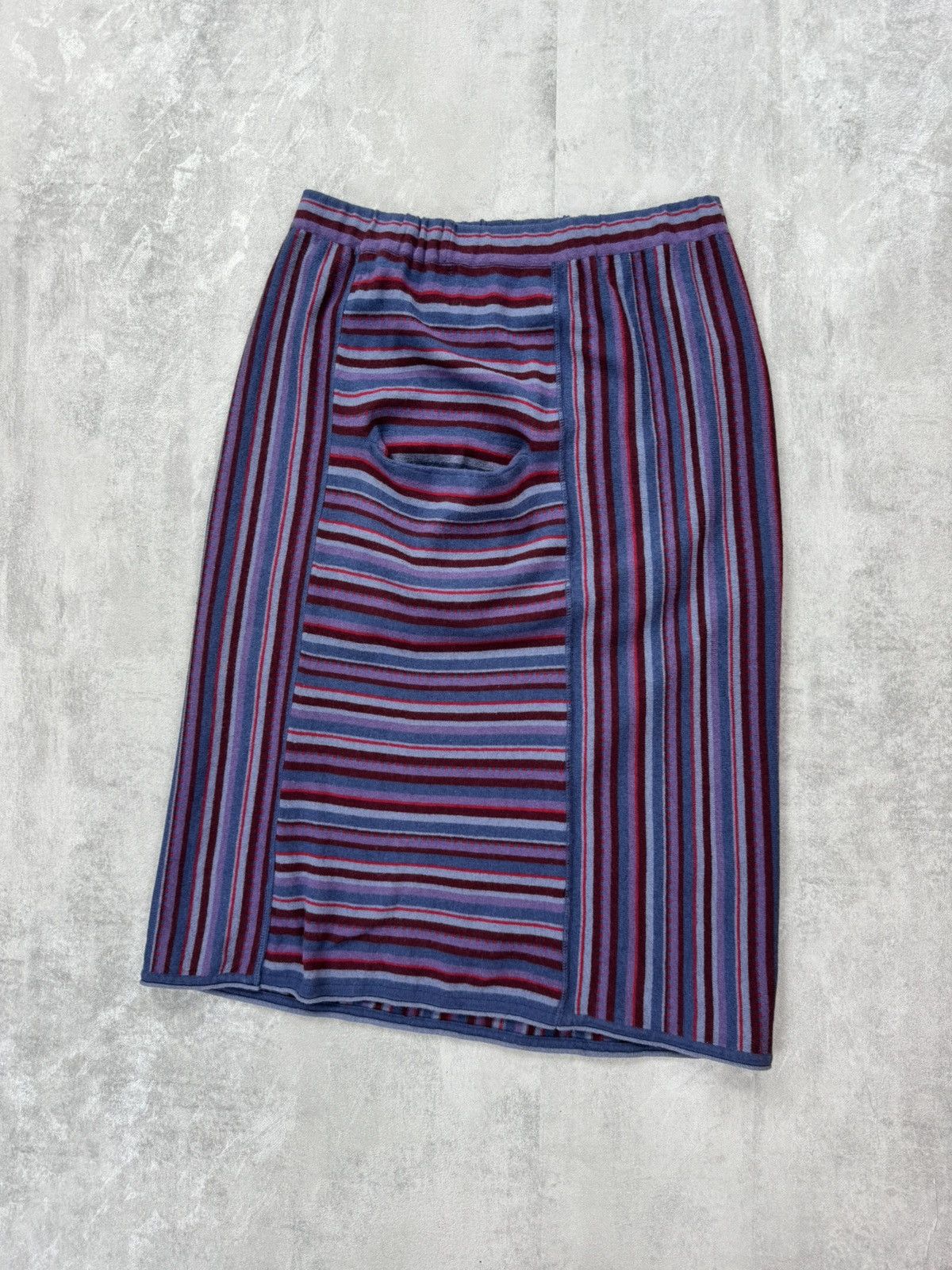 Designer Gudrun Sjoden Knit Skirt Cotton/Wool Womens Large Size 29" - 3 Thumbnail