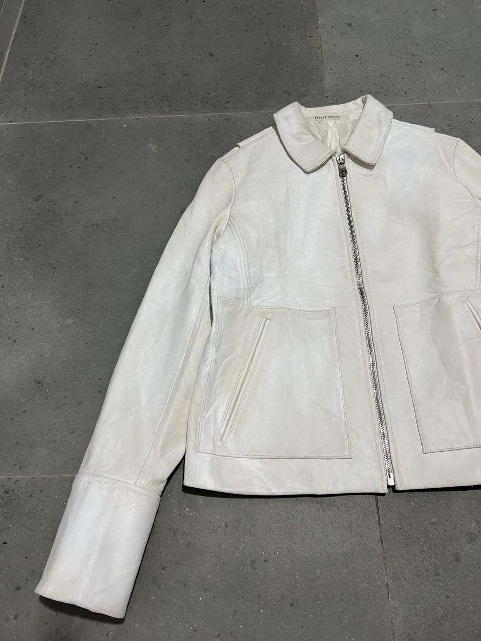 Miu Miu Miu Miu Leather Cafe Racer Jacket Size S / US 4 / IT 40 - 4 Thumbnail