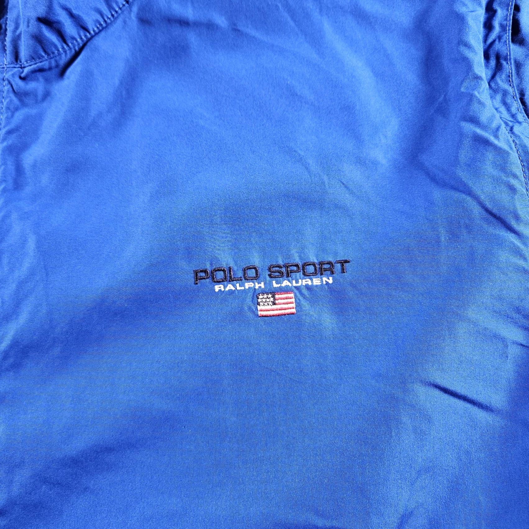 Polo Ralph Lauren VINTAGE Polo Sport Ralph Lauren Jacket Mens XL Blue Windbreaker USA Flag 90s Size US XL / EU 56 / 4 - 2 Thumbnail