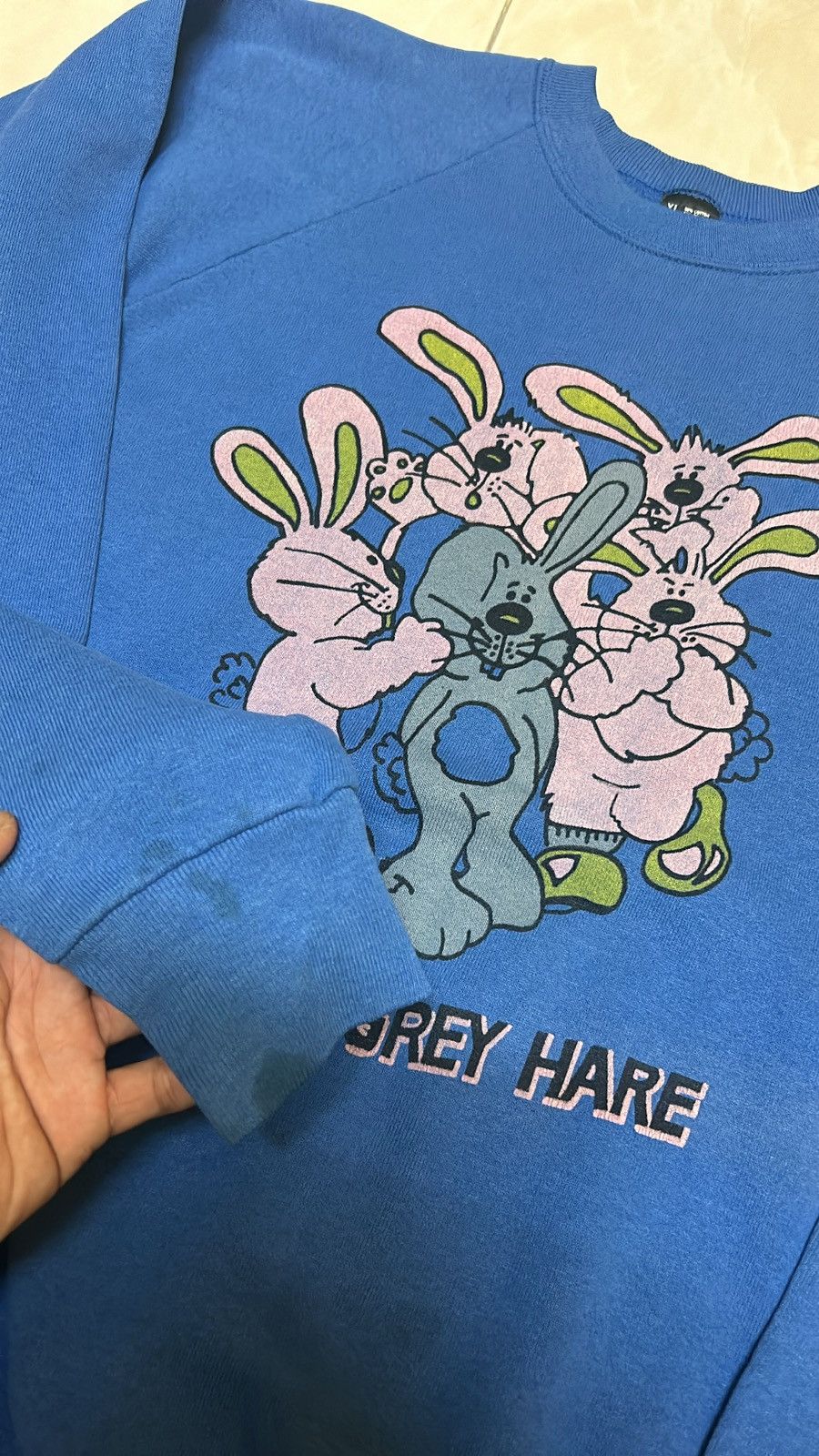 Vintage VTG SWEATSHIRT OH NO! A GREY HARE Size US L / EU 52-54 / 3 - 3 Thumbnail