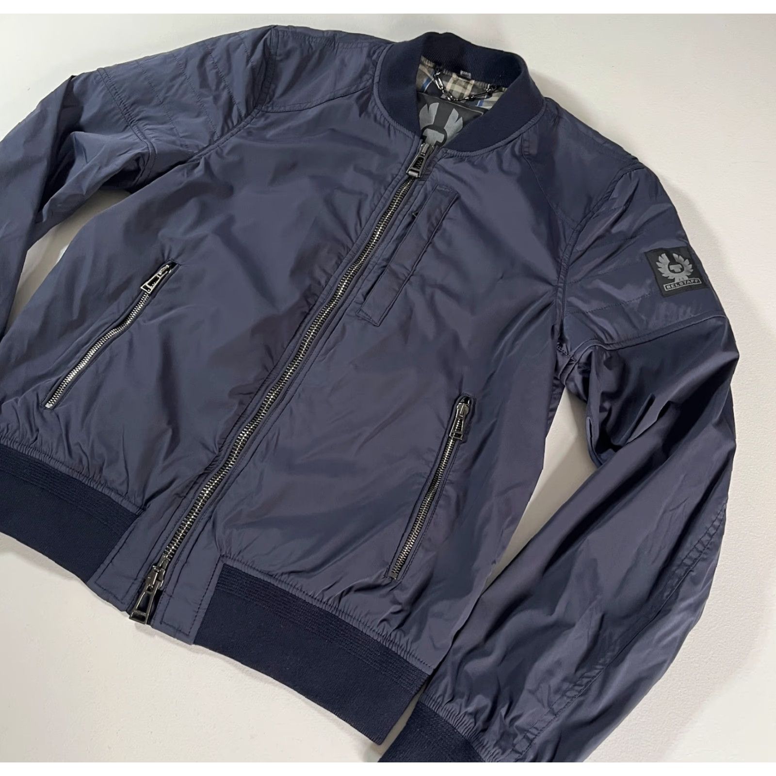 Belstaff VINTAGE Belstaff Stockdale Bomber Jacket Men’s Navy Blue Small 46 Nylon-Blend Zip Pockets Regular Short Size US S / EU 44-46 / 1 - 7 Thumbnail