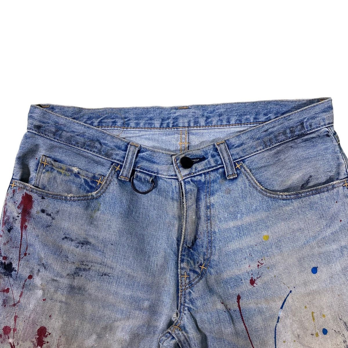 Number (N)ine × Takahiromiyashita The Soloist. SS06 Number Nine Painted D-Ring Crying Heart Pain Denim Size US 32 / EU 48 - 6 Thumbnail