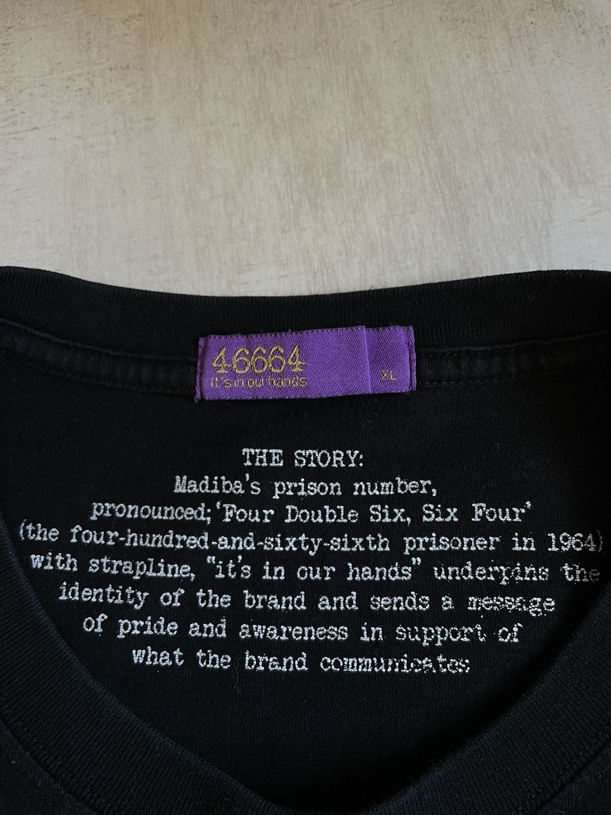 Vintage Nelson Mandela 46664 It’s In Our Hands T-Shirt VERY RARE Size US XL / EU 56 / 4 - 6 Thumbnail